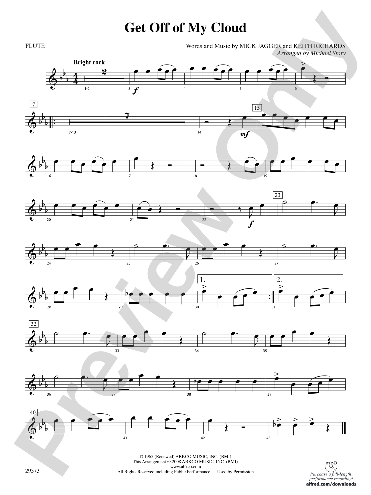 Get Off of My Cloud: Flute