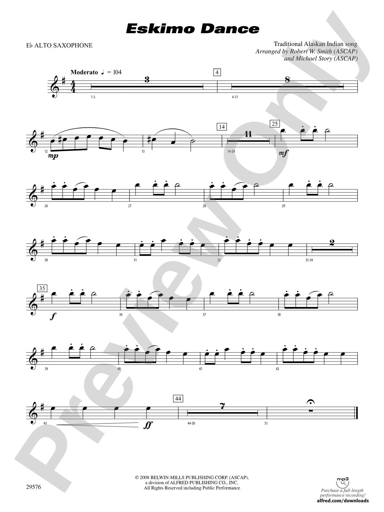 Eskimo Dance: E-flat Alto Saxophone
