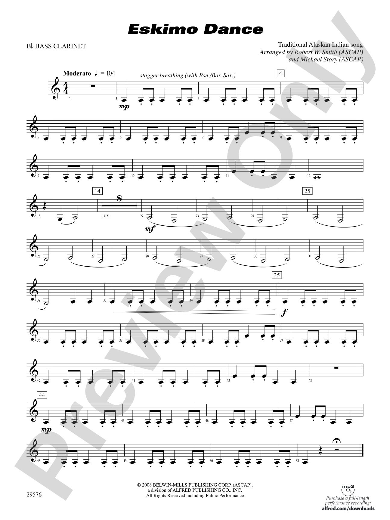 Eskimo Dance: B-flat Bass Clarinet