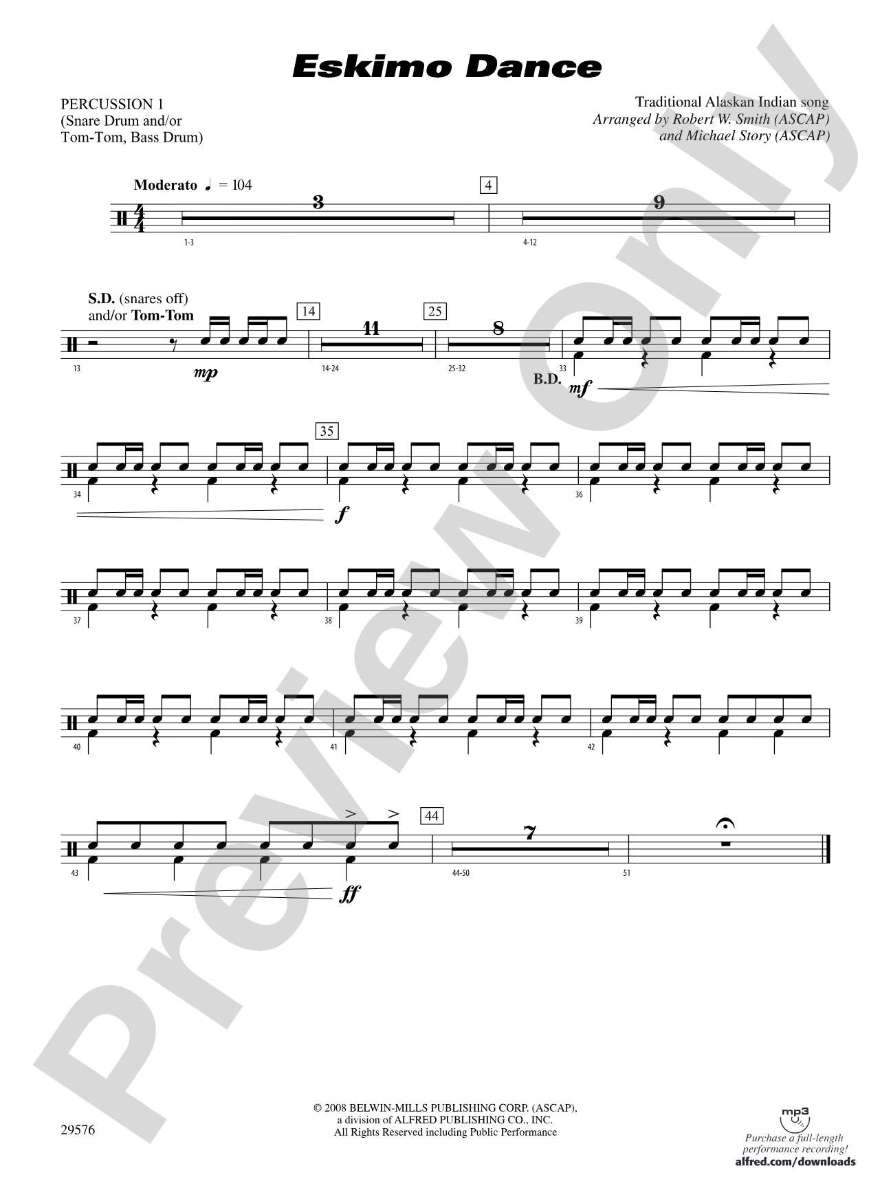 Eskimo Dance: 1st Percussion