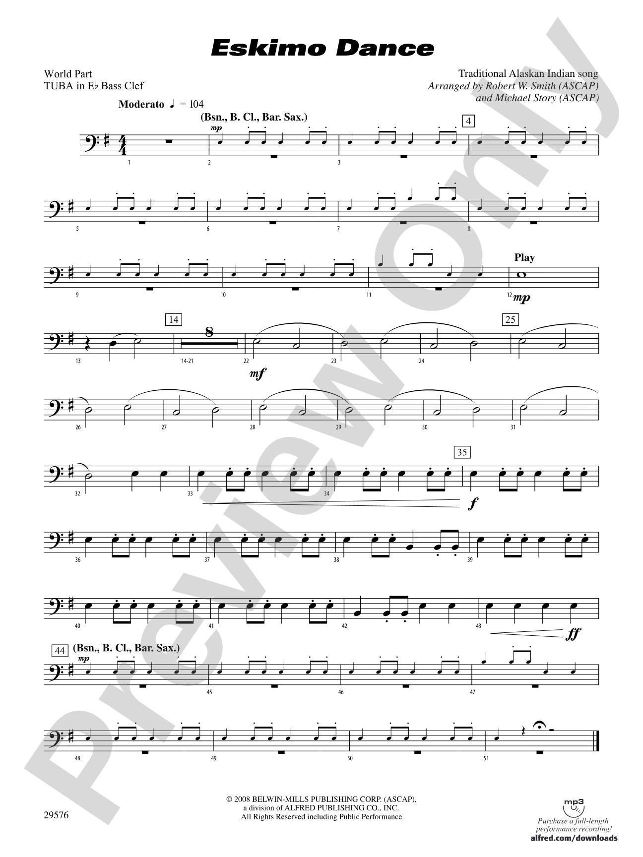 Eskimo Dance: (wp) E-flat Tuba B.C.