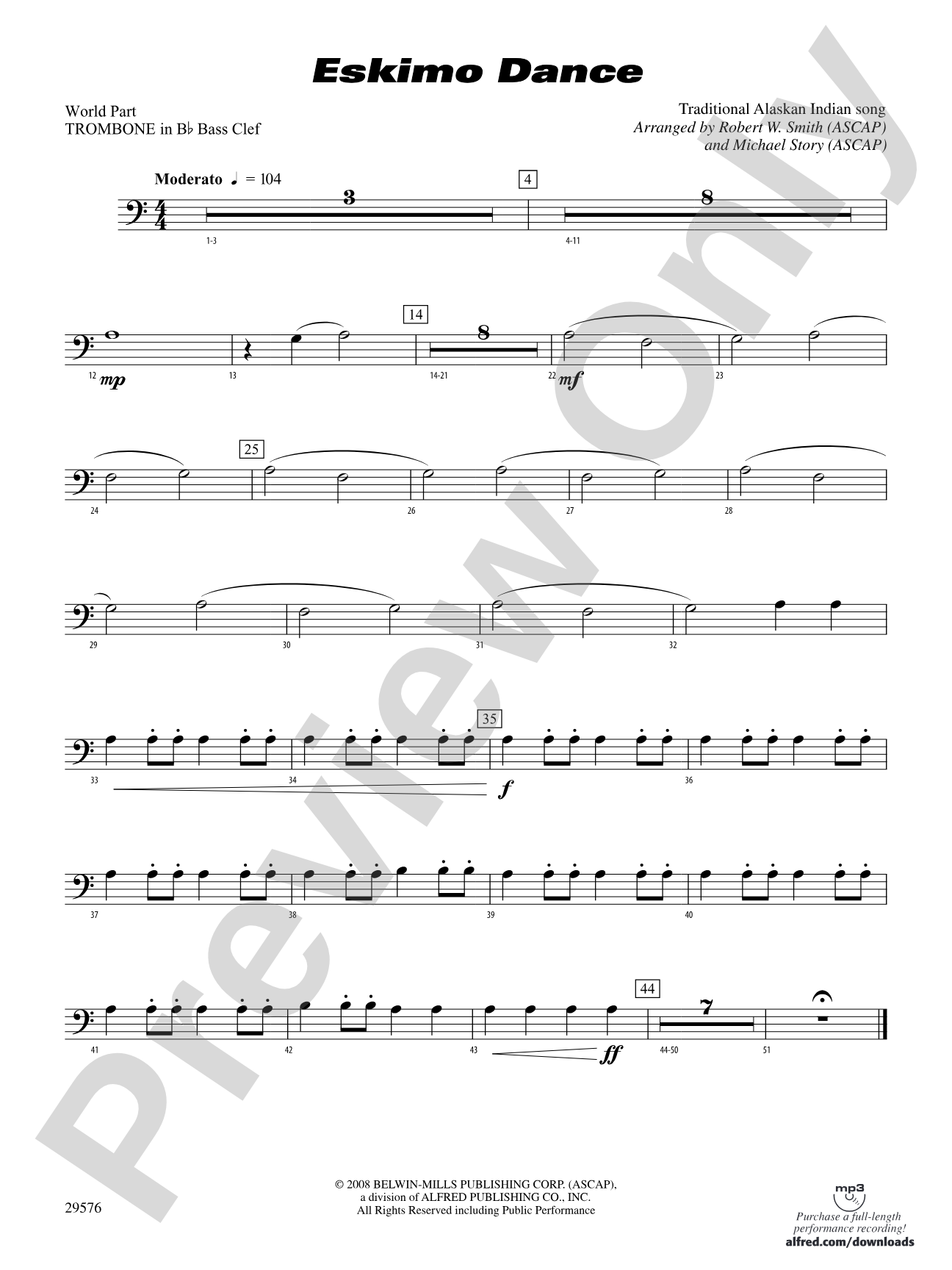 Eskimo Dance: (wp) 1st B-flat Trombone B.C.