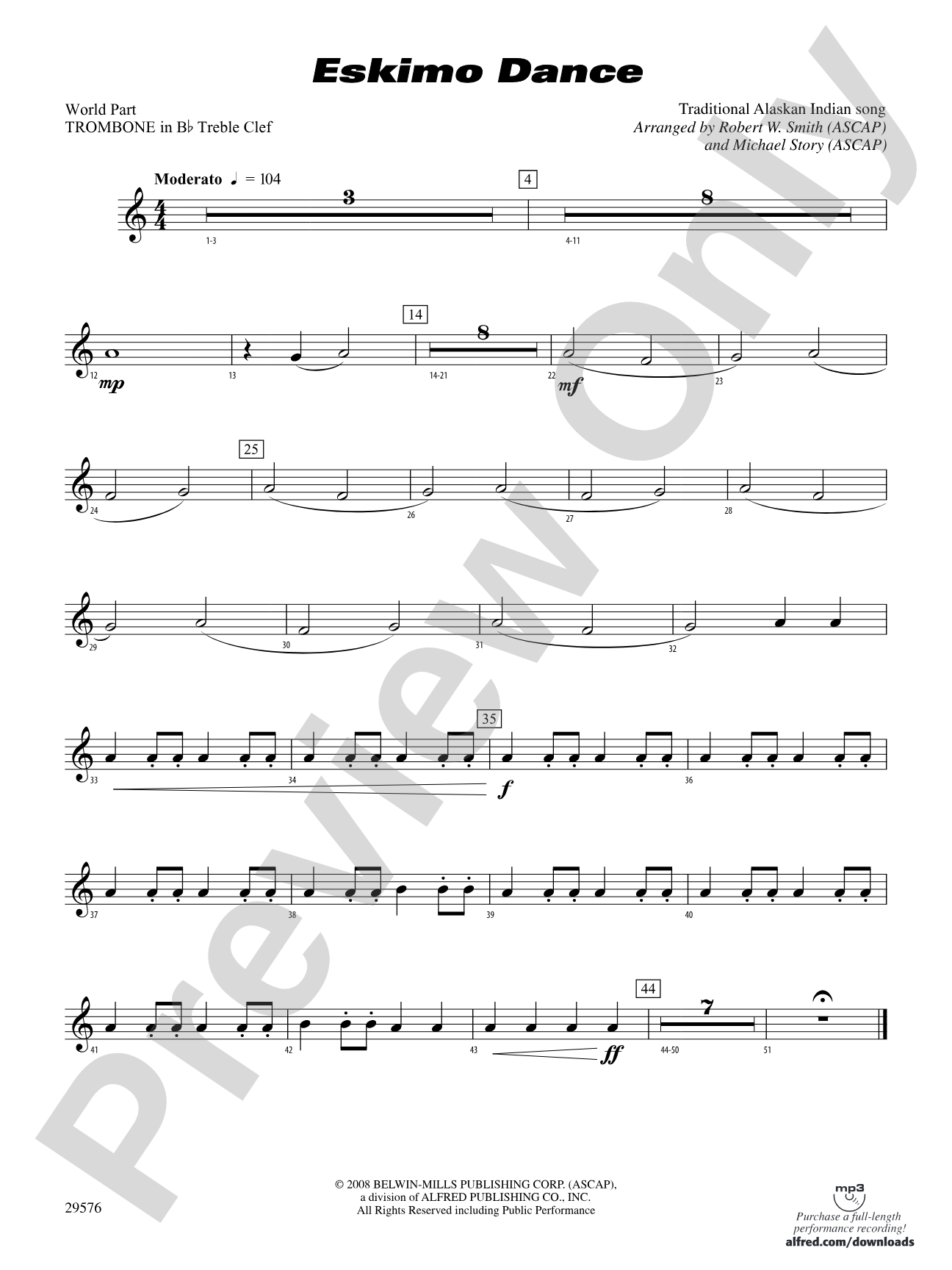 Eskimo Dance: (wp) 1st B-flat Trombone T.C.