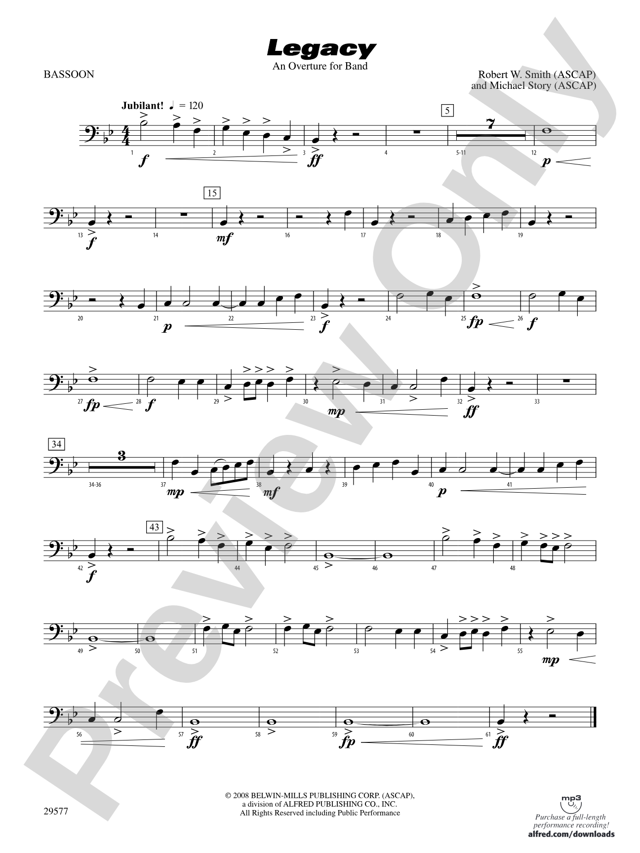 Legacy (An Overture for Band): Bassoon