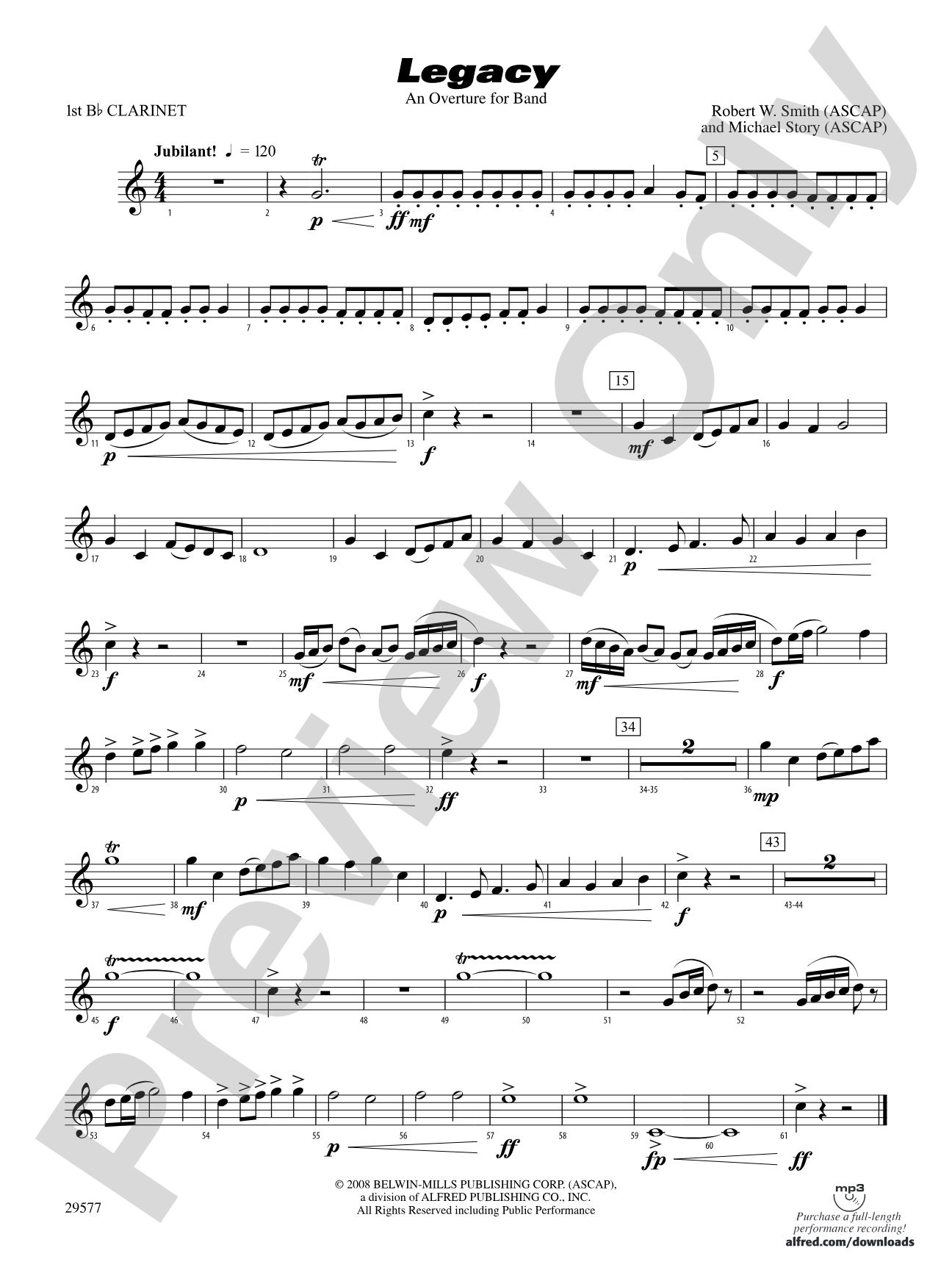 Legacy (An Overture for Band): 1st B-flat Clarinet