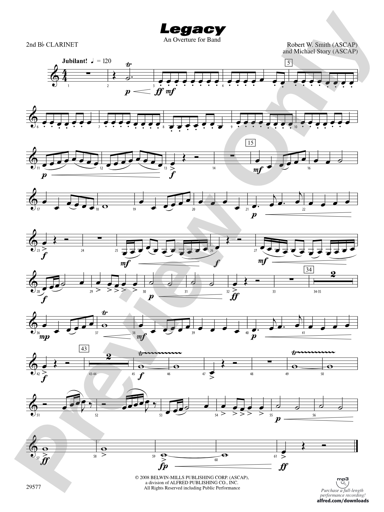 Legacy (An Overture for Band): 2nd B-flat Clarinet