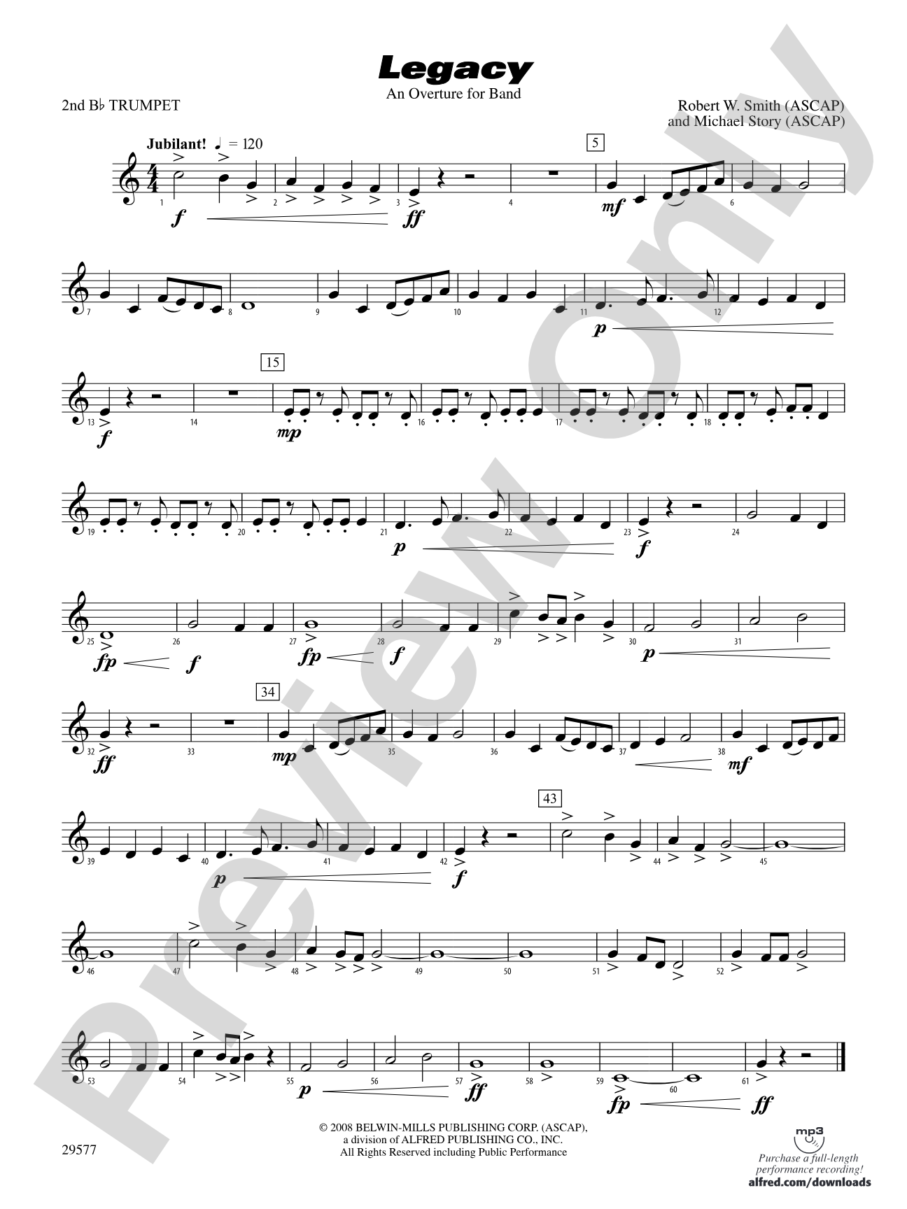 Legacy (An Overture for Band): 2nd B-flat Trumpet