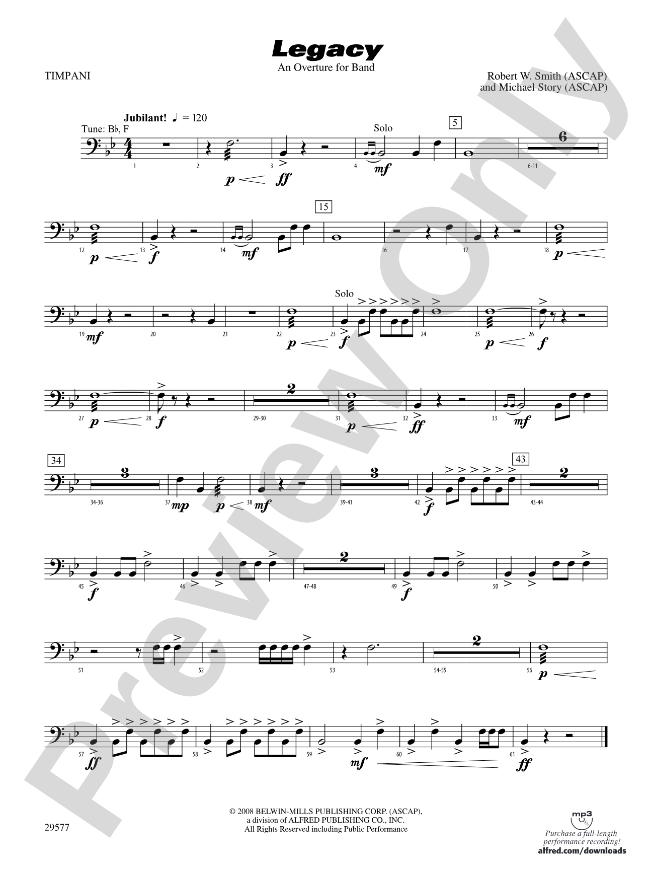 Legacy (An Overture for Band): Timpani
