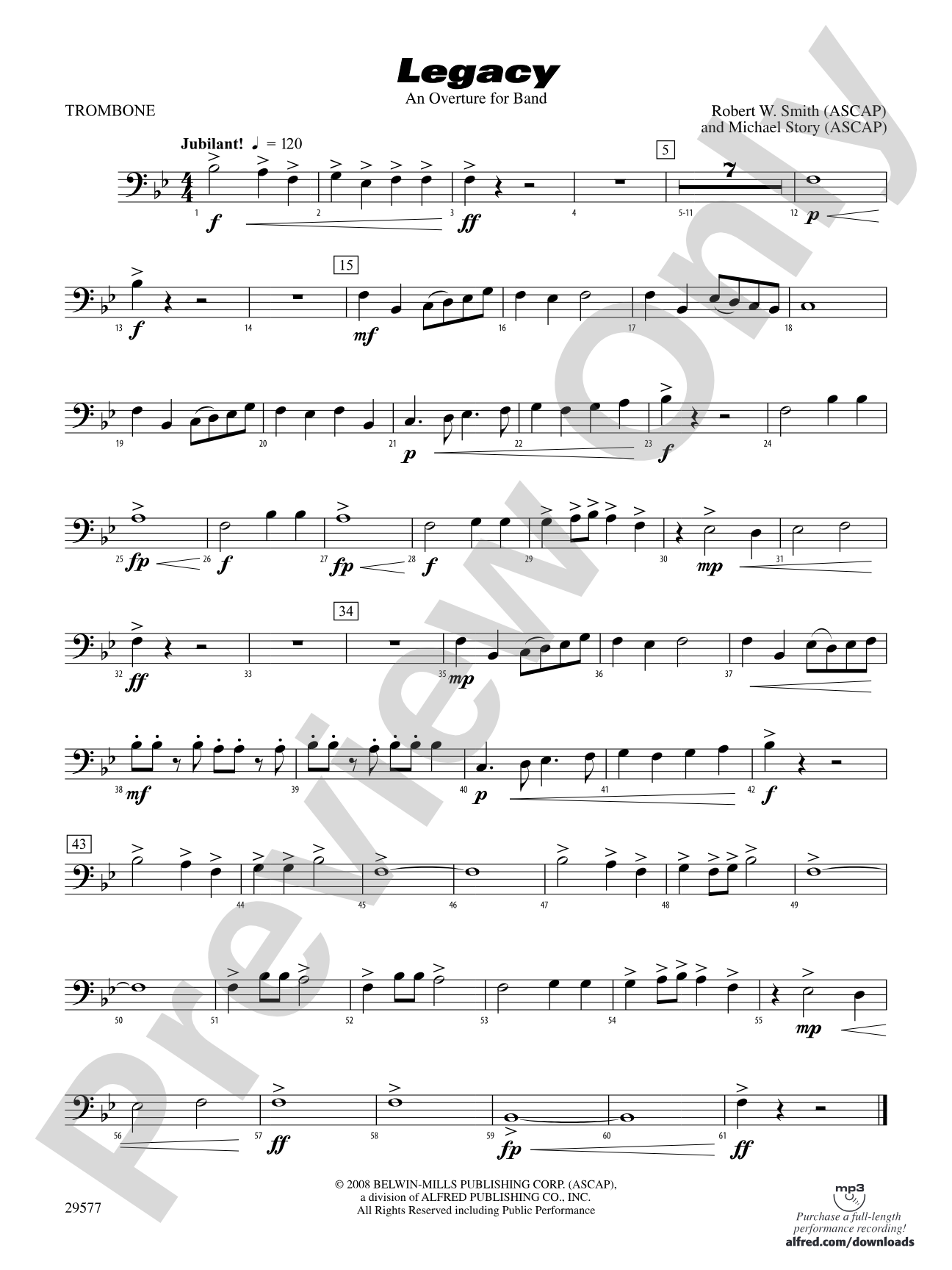 Legacy (An Overture for Band): 1st Trombone