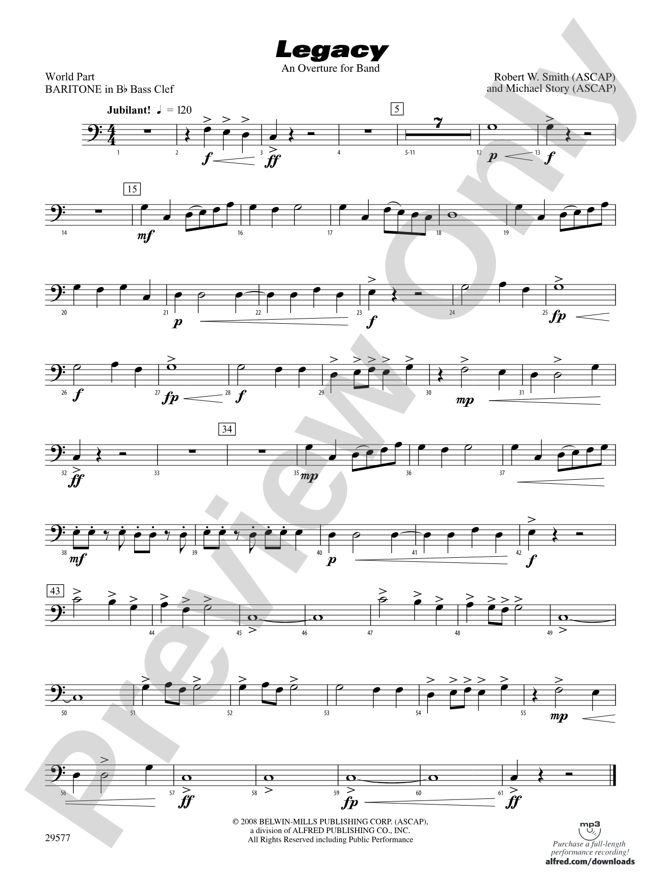 Legacy (An Overture for Band): (wp) B-flat Baritone B.C.