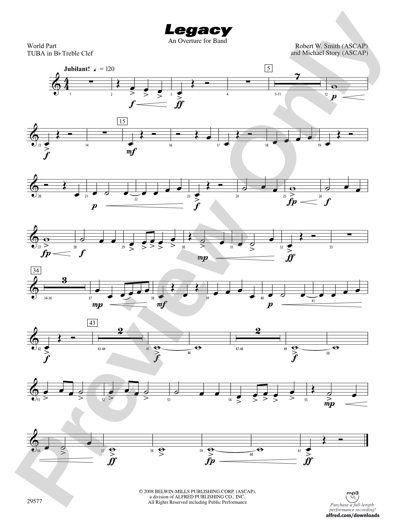 Legacy (An Overture for Band): (wp) B-flat Tuba T.C.
