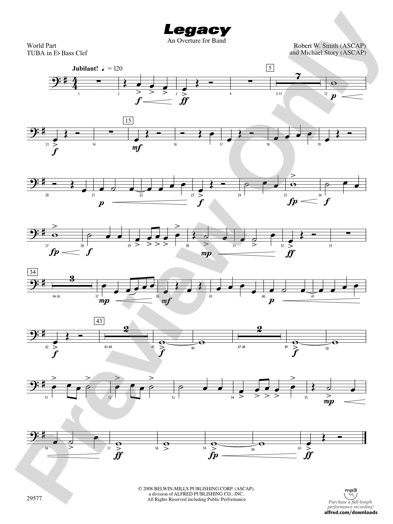 Legacy (An Overture for Band): (wp) E-flat Tuba B.C.