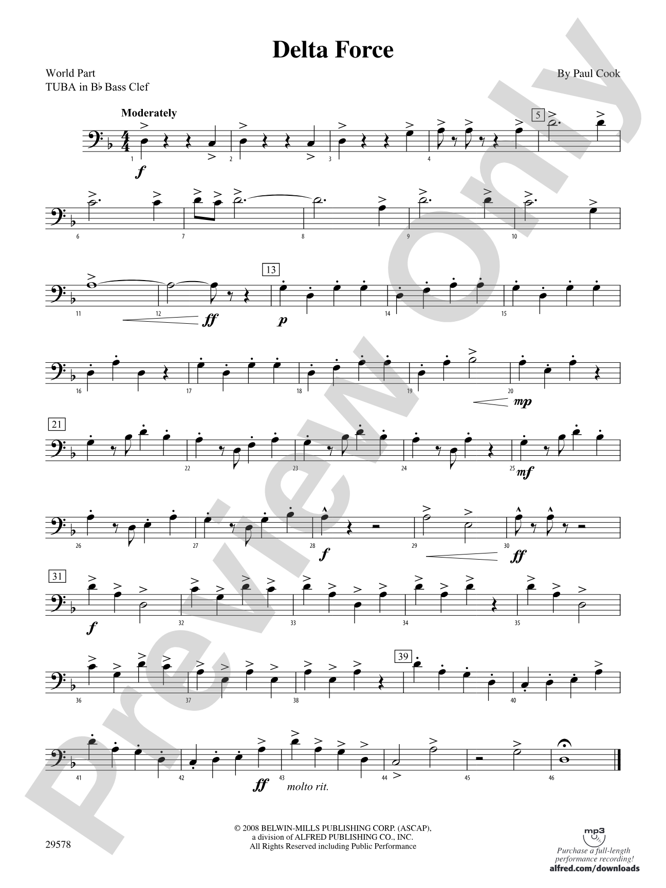 Delta Force: (wp) B-flat Tuba B.C.