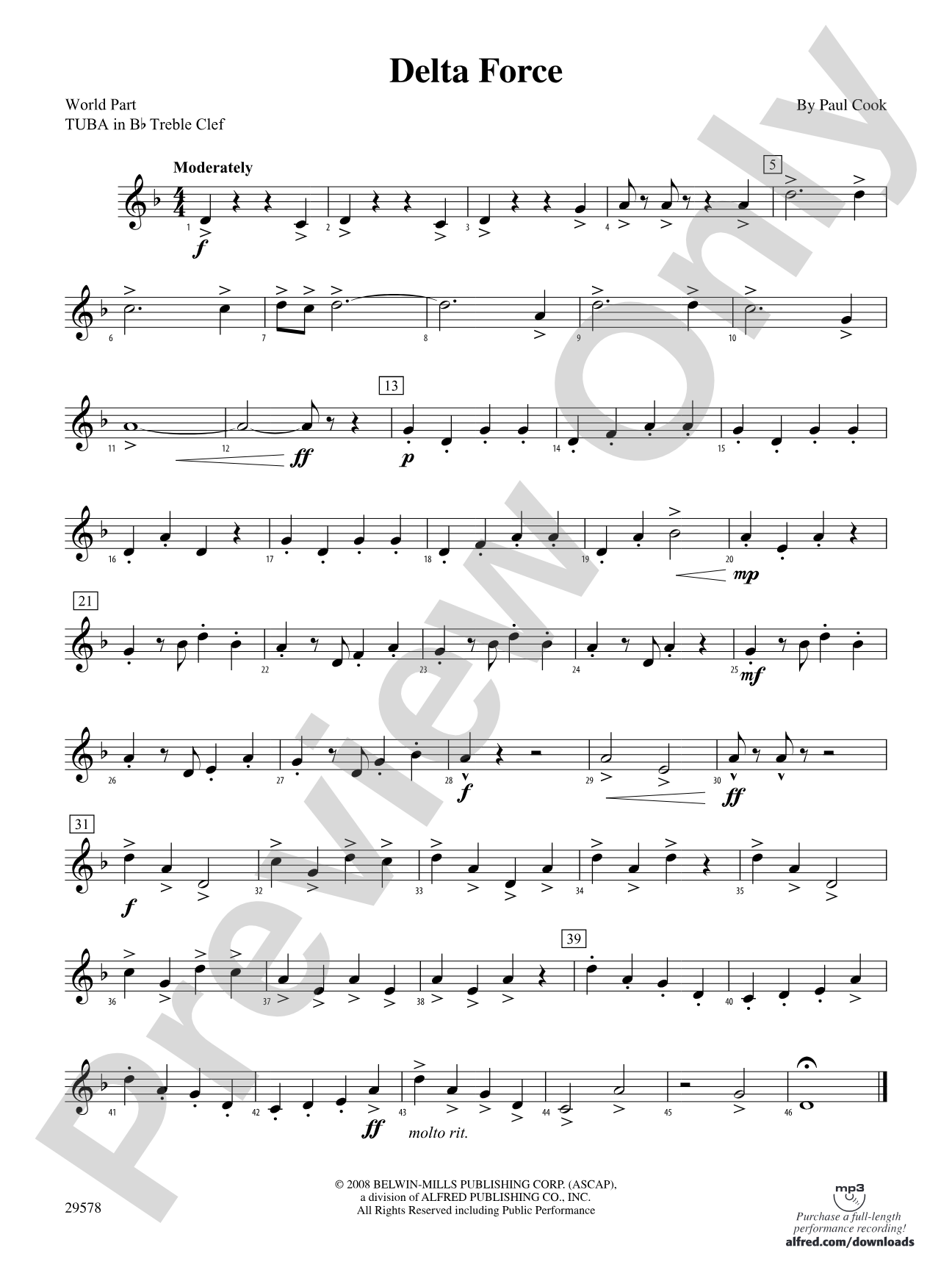 Delta Force: (wp) B-flat Tuba T.C.