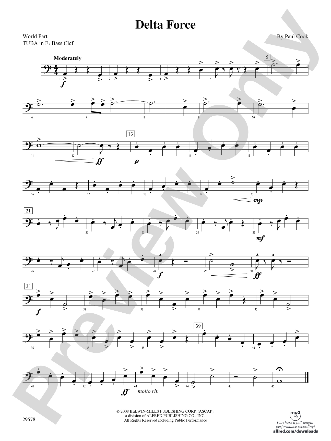 Delta Force: (wp) E-flat Tuba B.C.
