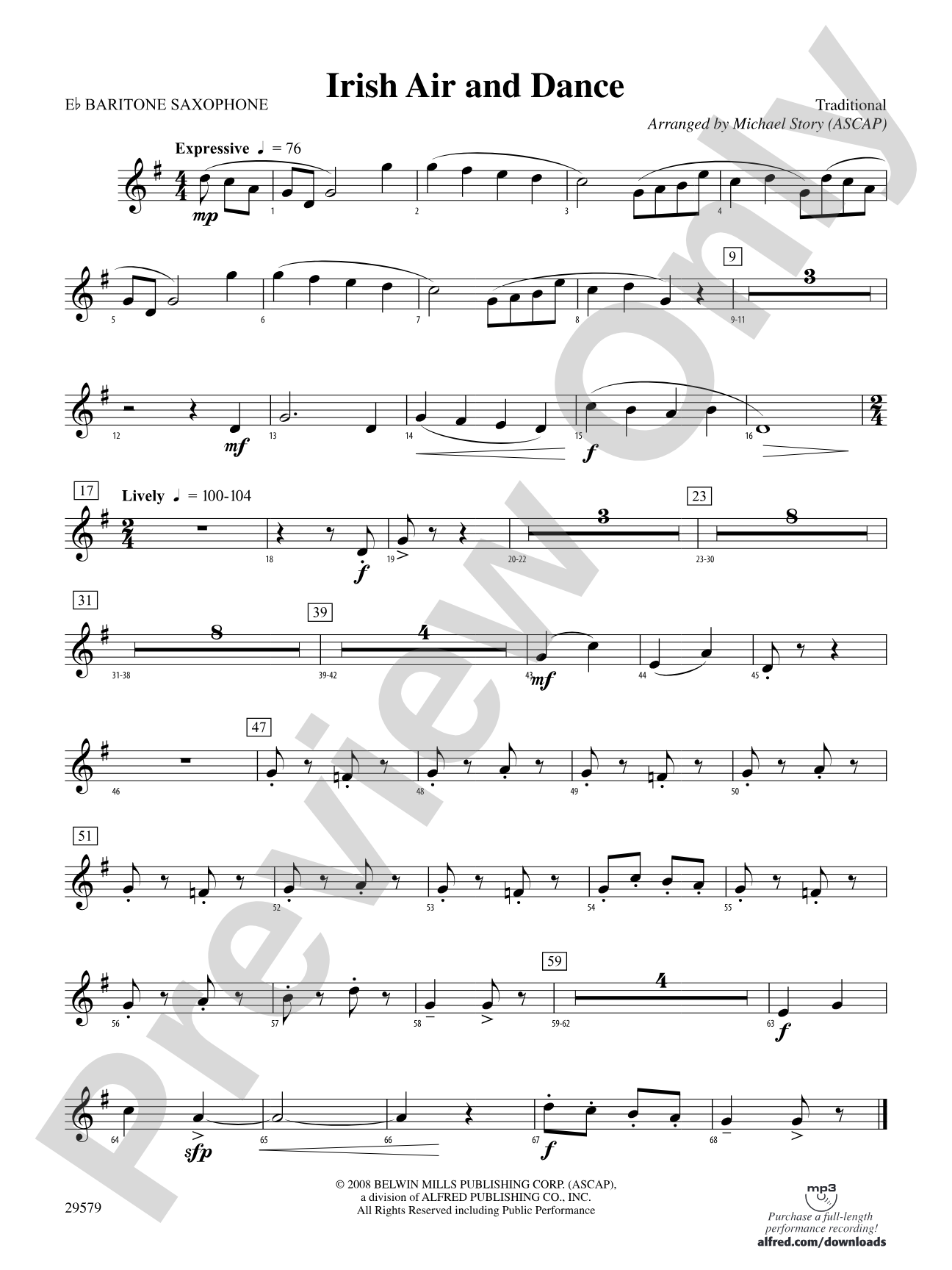 Irish Air and Dance: E-flat Baritone Saxophone