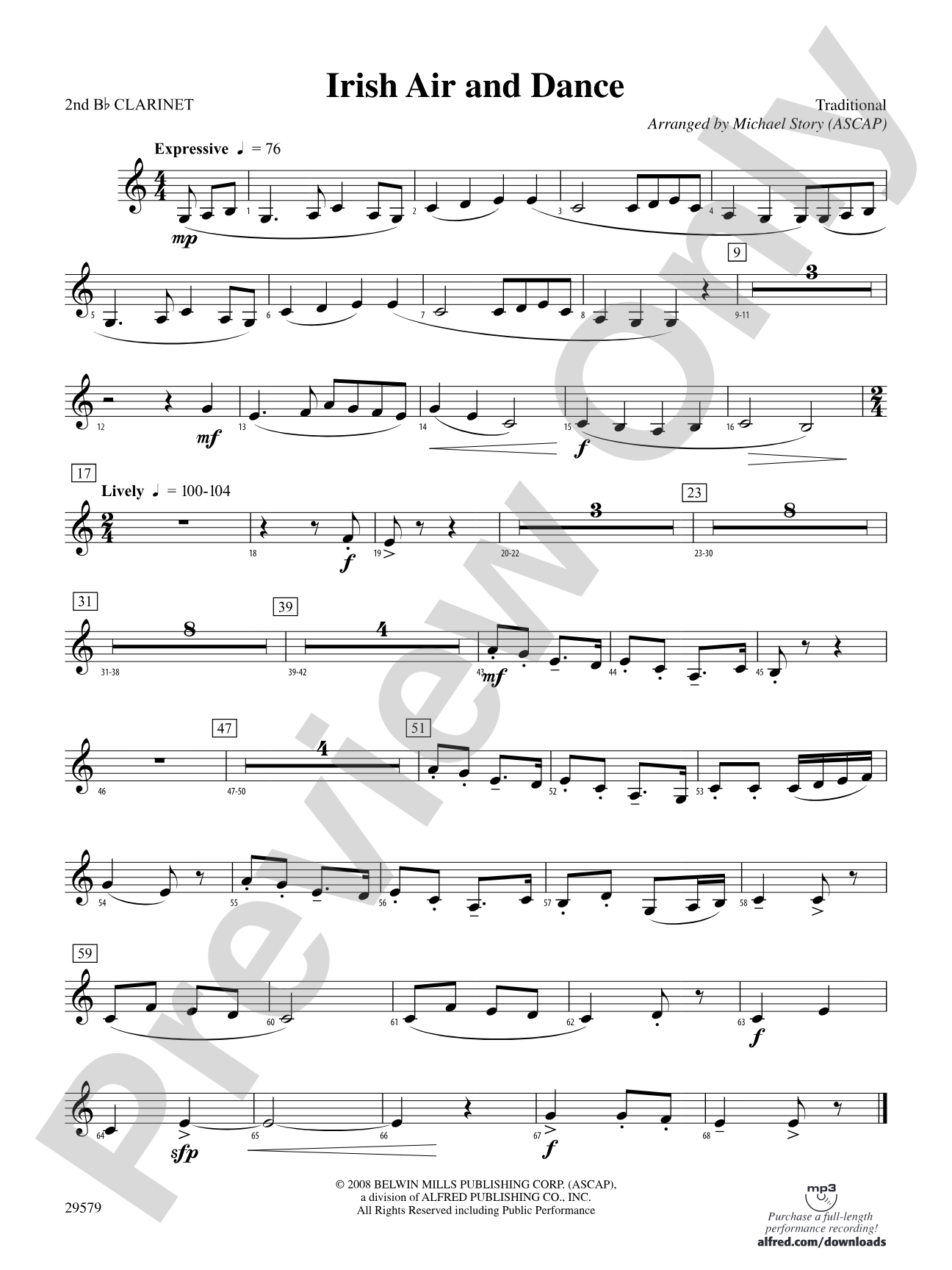 Irish Air and Dance: 2nd B-flat Clarinet