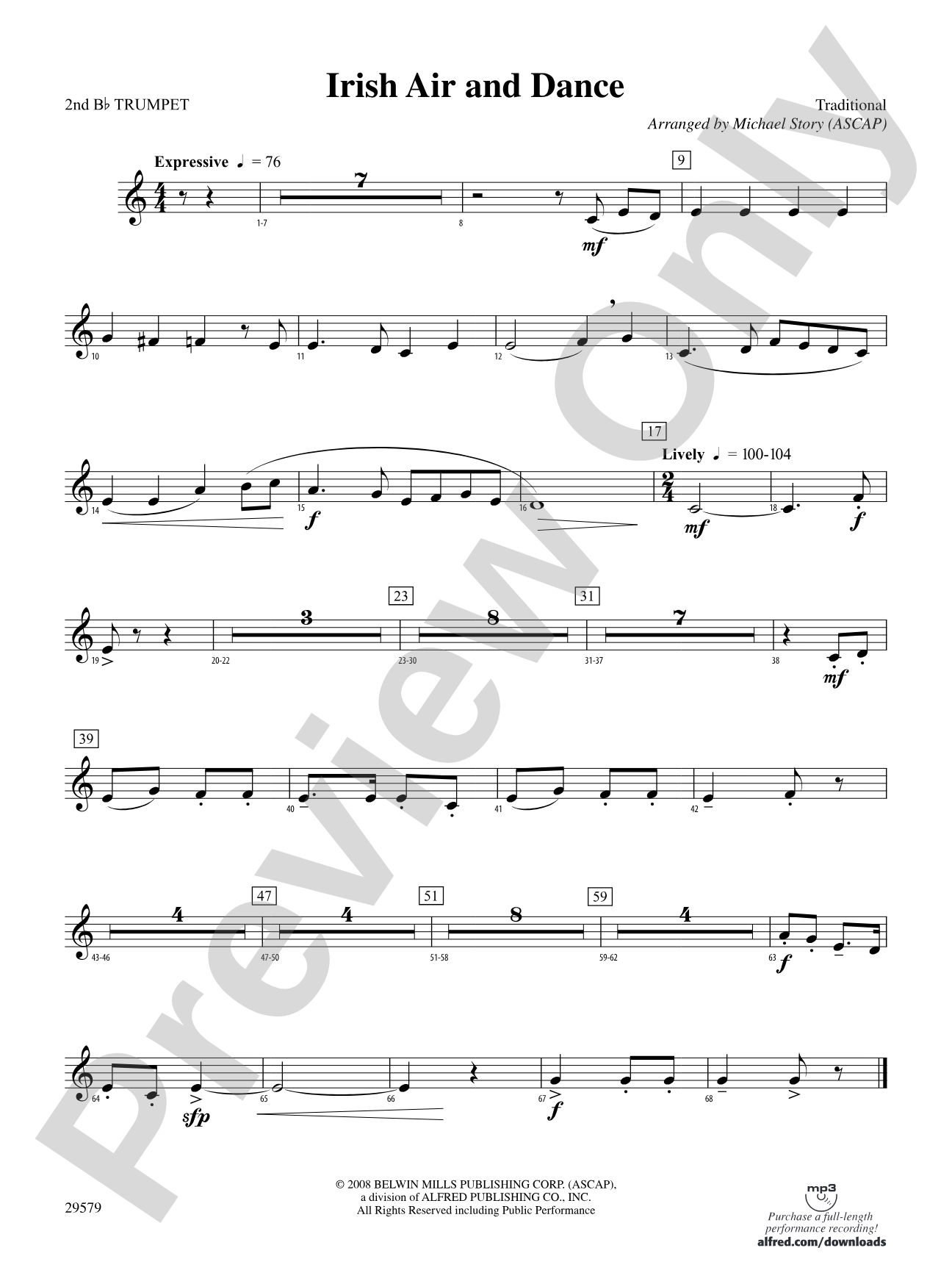 Irish Air and Dance: 2nd B-flat Trumpet