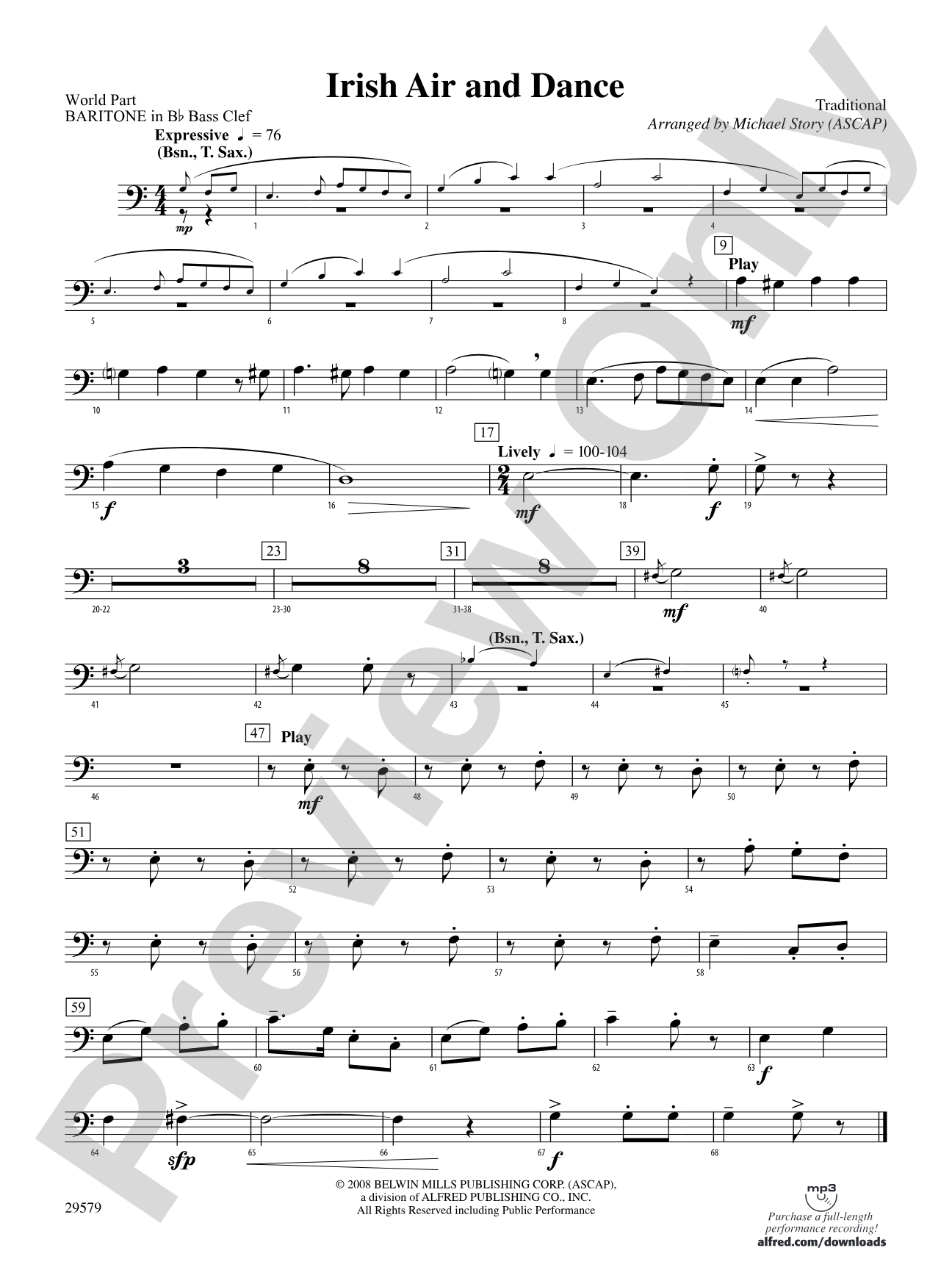 Irish Air and Dance: (wp) B-flat Baritone B.C.