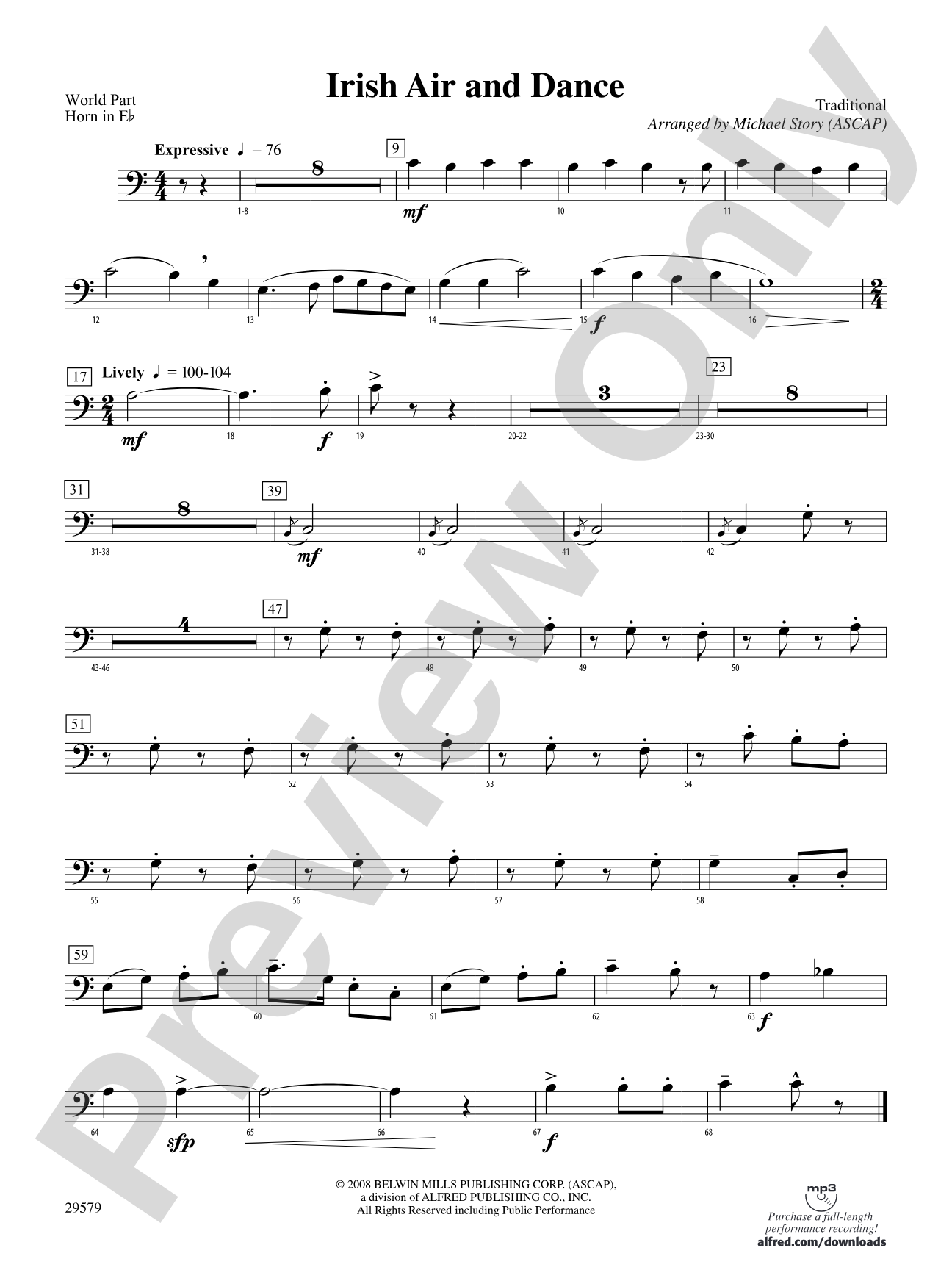 Irish Air and Dance: (wp) 1st Horn in E-flat