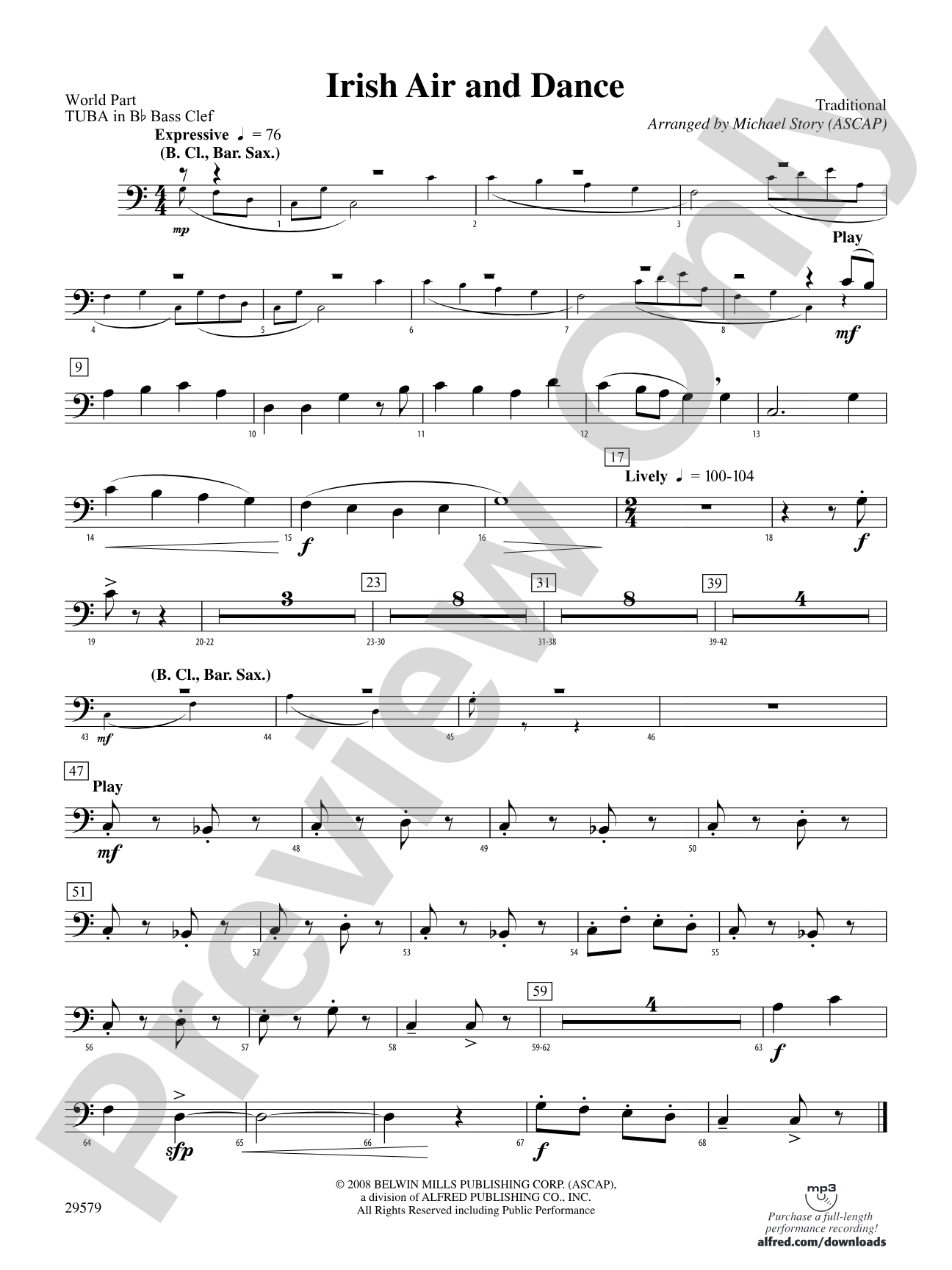 Irish Air and Dance: (wp) B-flat Tuba B.C.