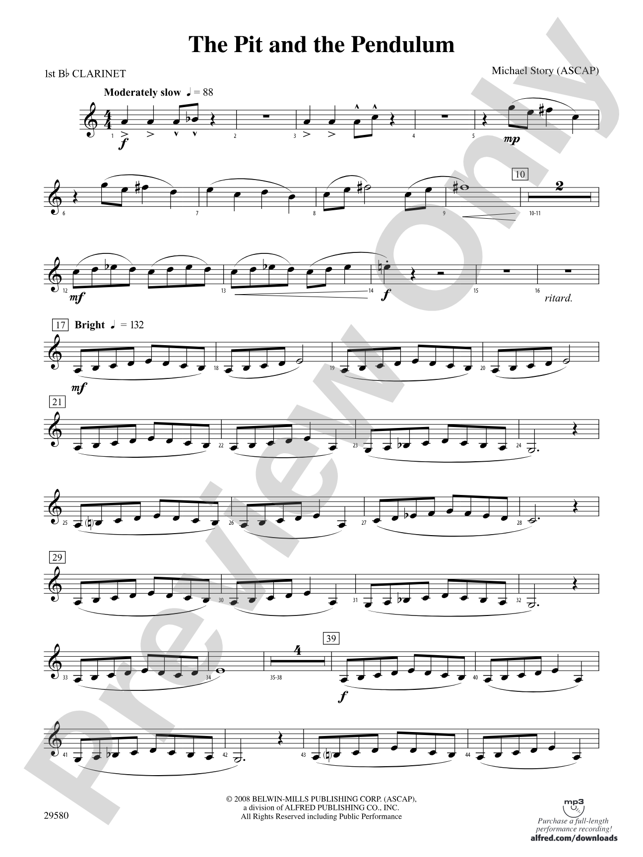 The Pit and the Pendulum: 1st B-flat Clarinet