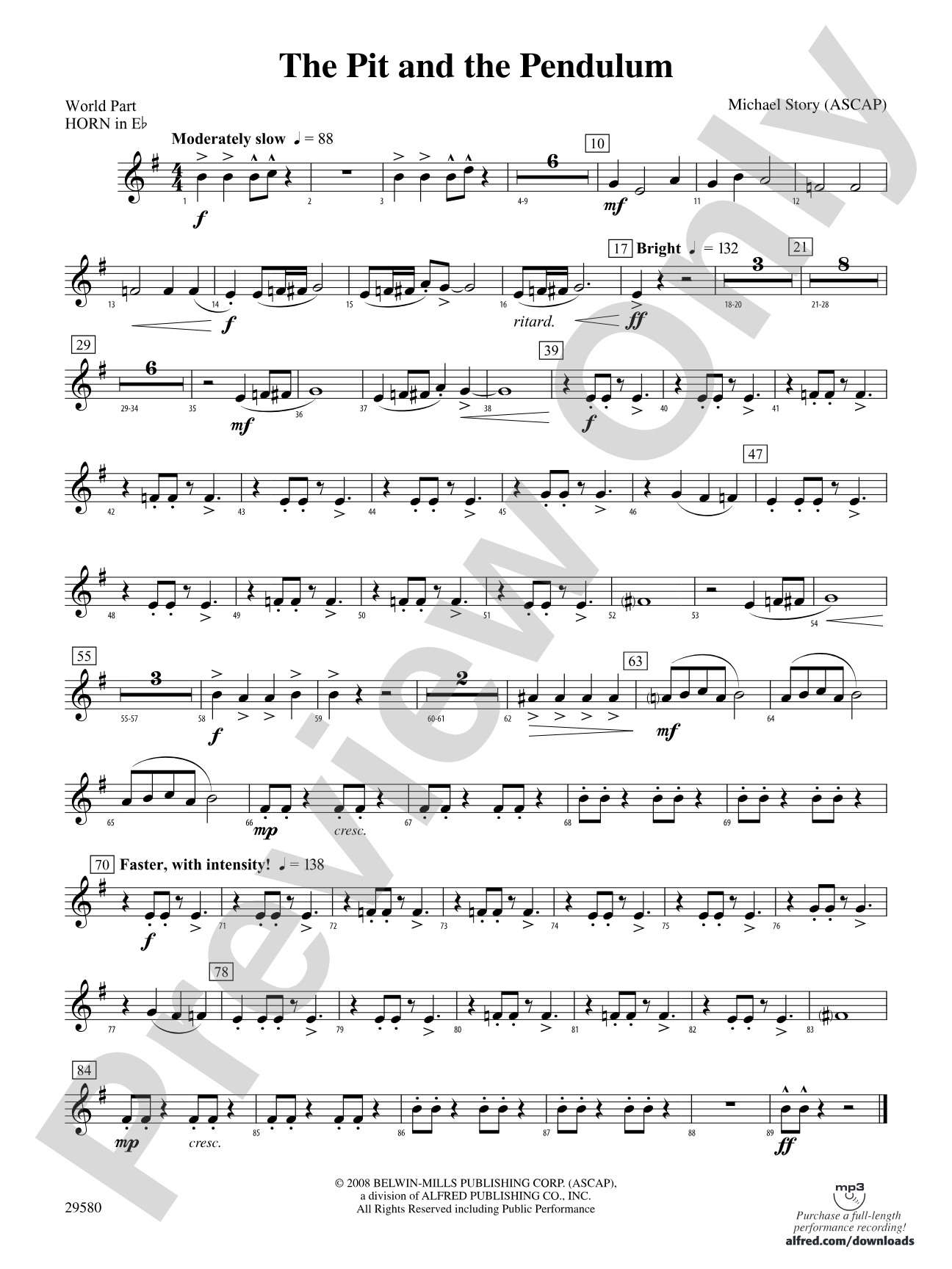 The Pit and the Pendulum: (wp) 1st Horn in E-flat