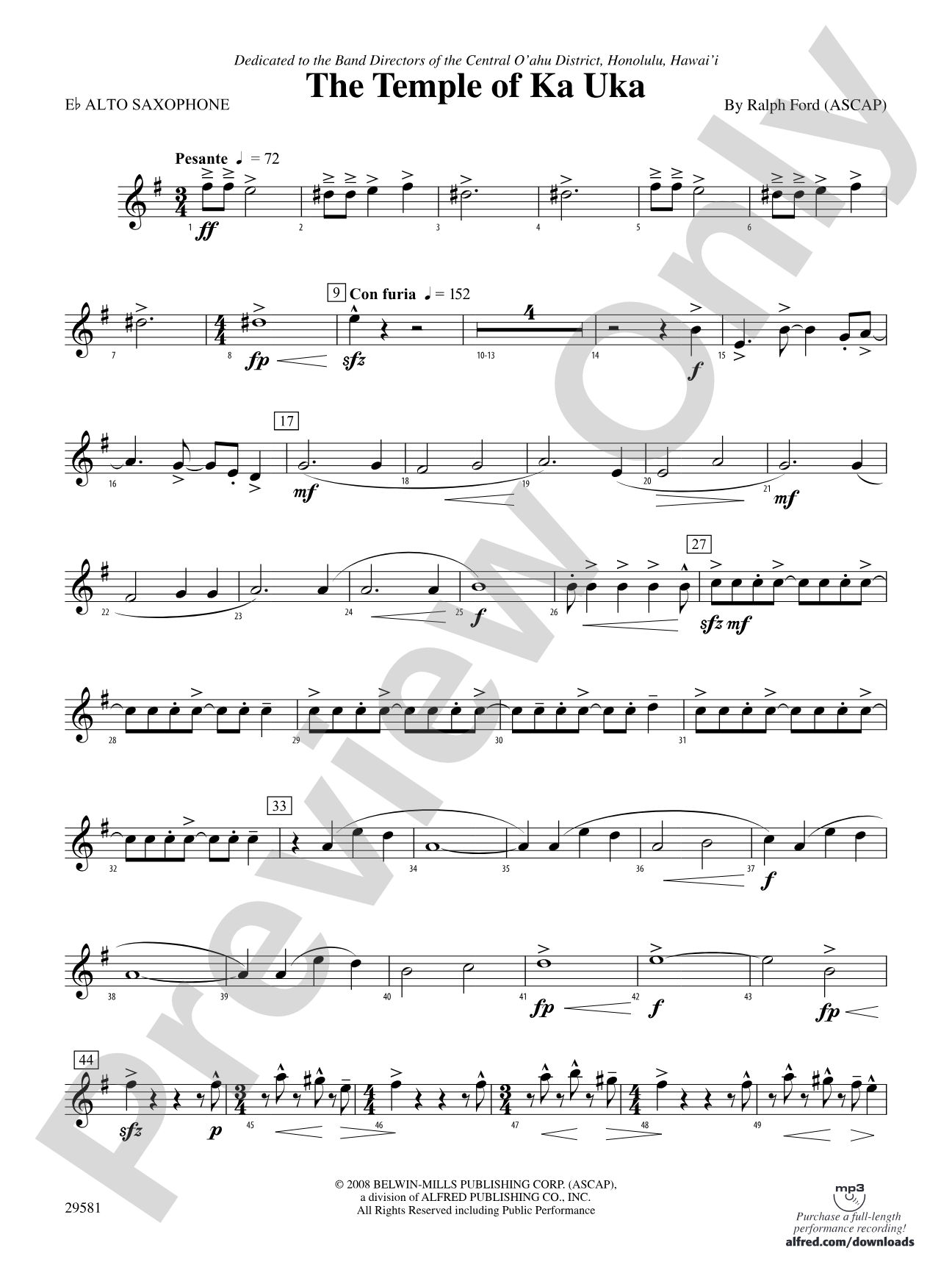 The Temple of Ka Uka: E-flat Alto Saxophone