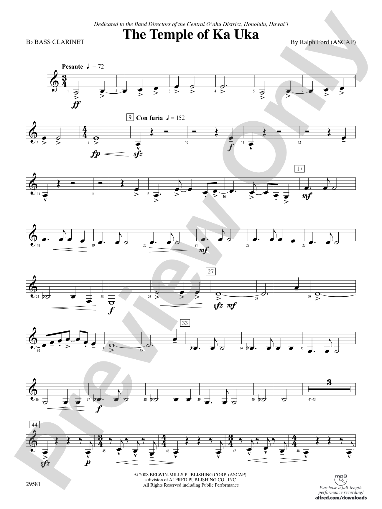 The Temple of Ka Uka: B-flat Bass Clarinet
