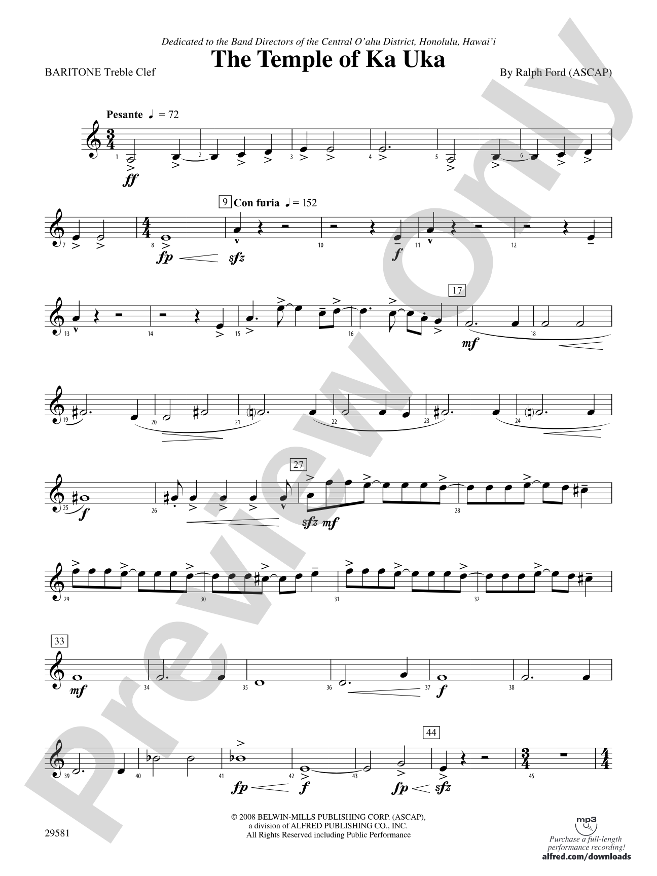 The Temple of Ka Uka: Baritone T.C.