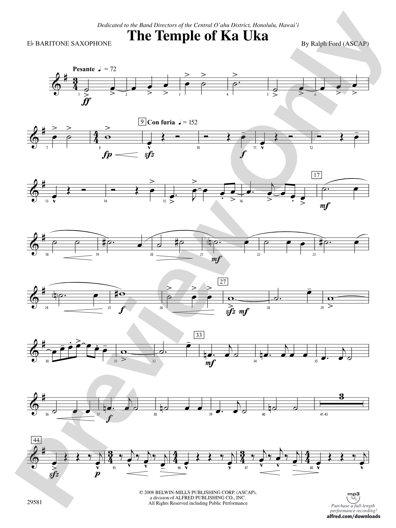The Temple of Ka Uka: E-flat Baritone Saxophone