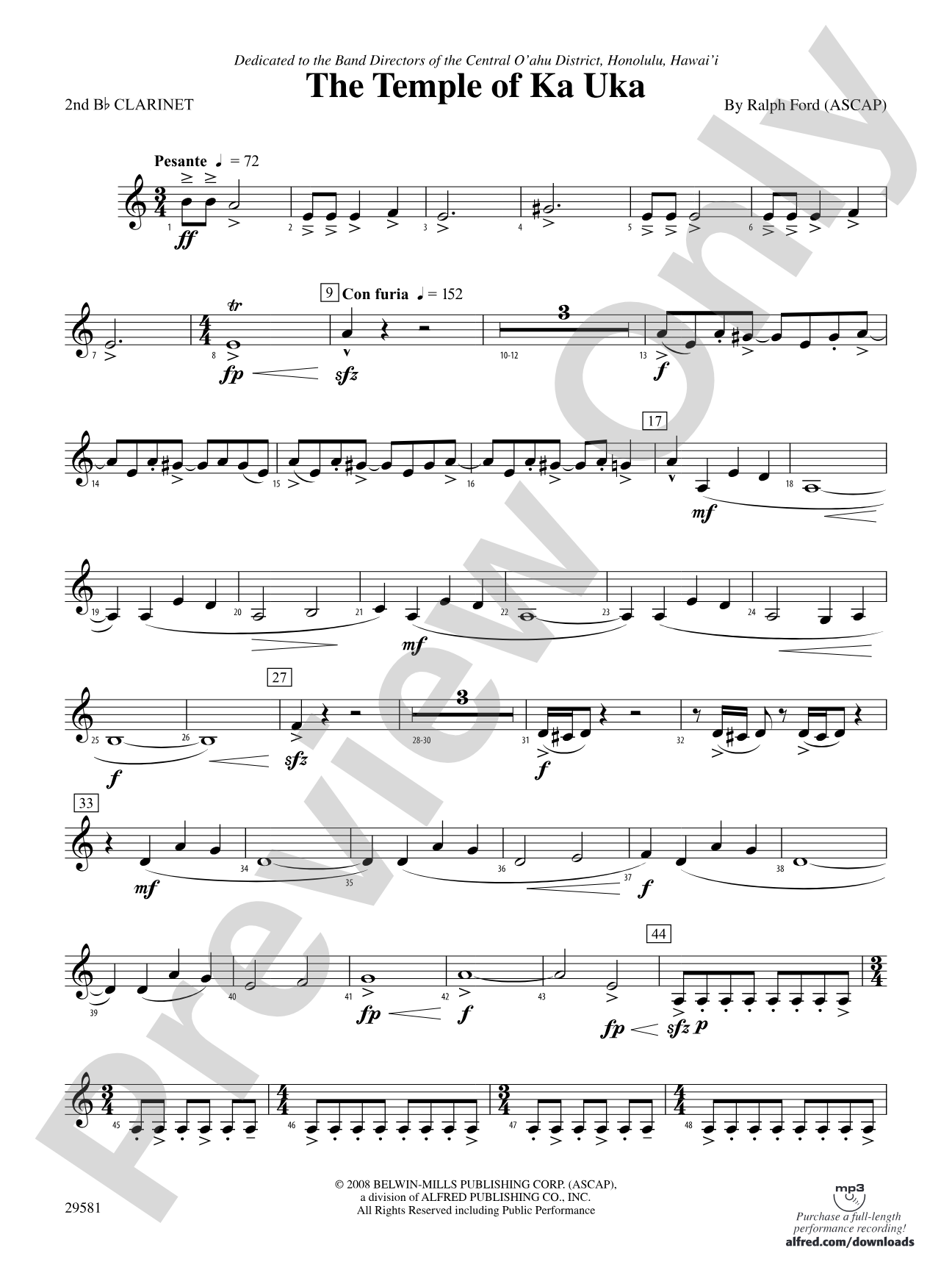The Temple of Ka Uka: 2nd B-flat Clarinet