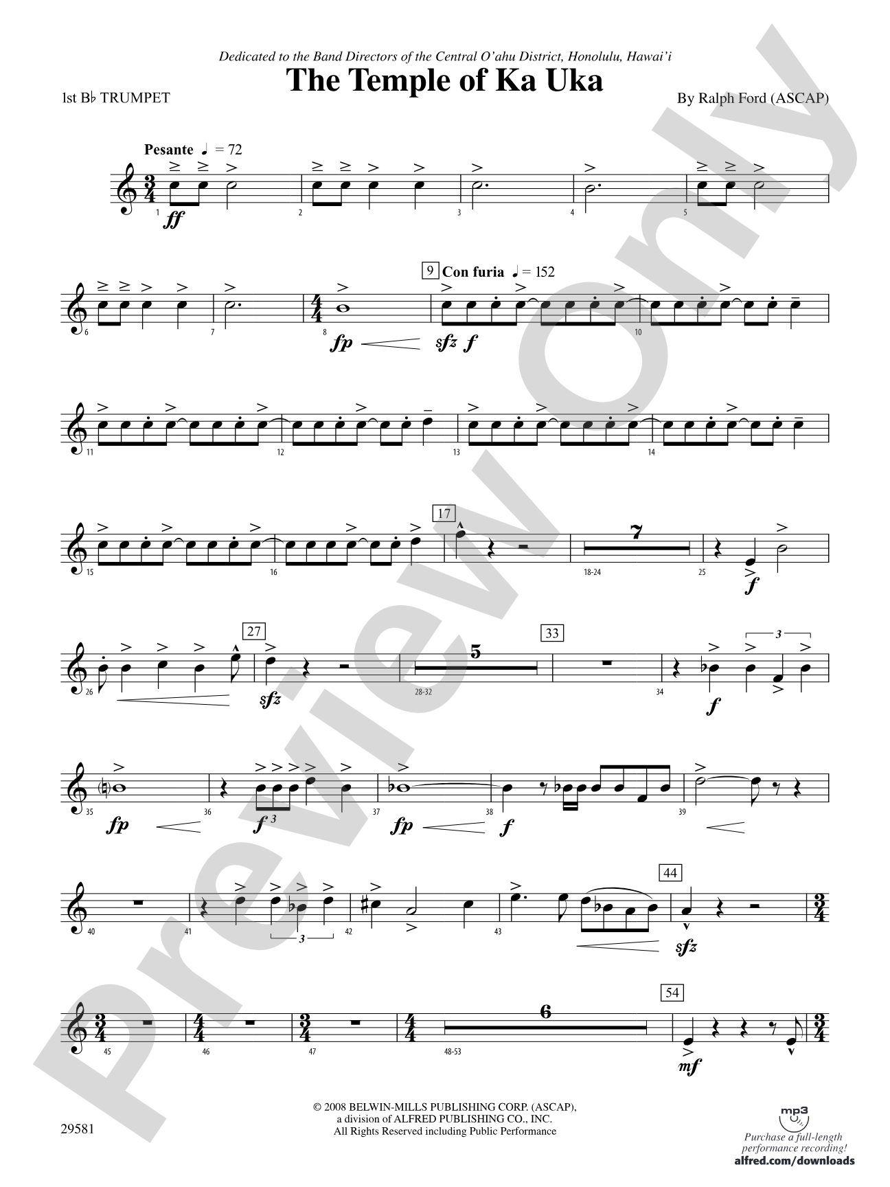 The Temple of Ka Uka: 1st B-flat Trumpet