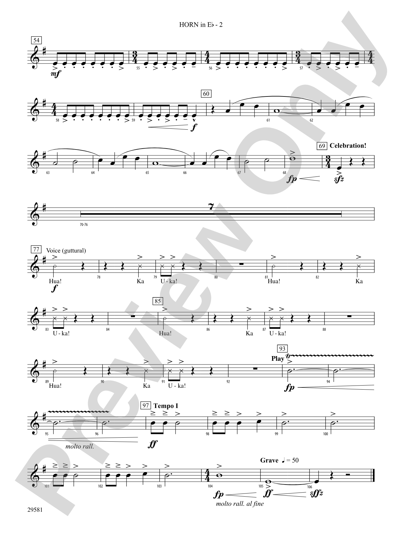 The Temple of Ka Uka: (wp) 1st Horn in E-flat