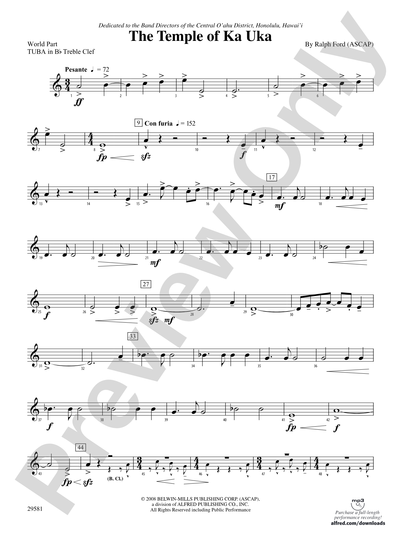 The Temple of Ka Uka: (wp) B-flat Tuba T.C.