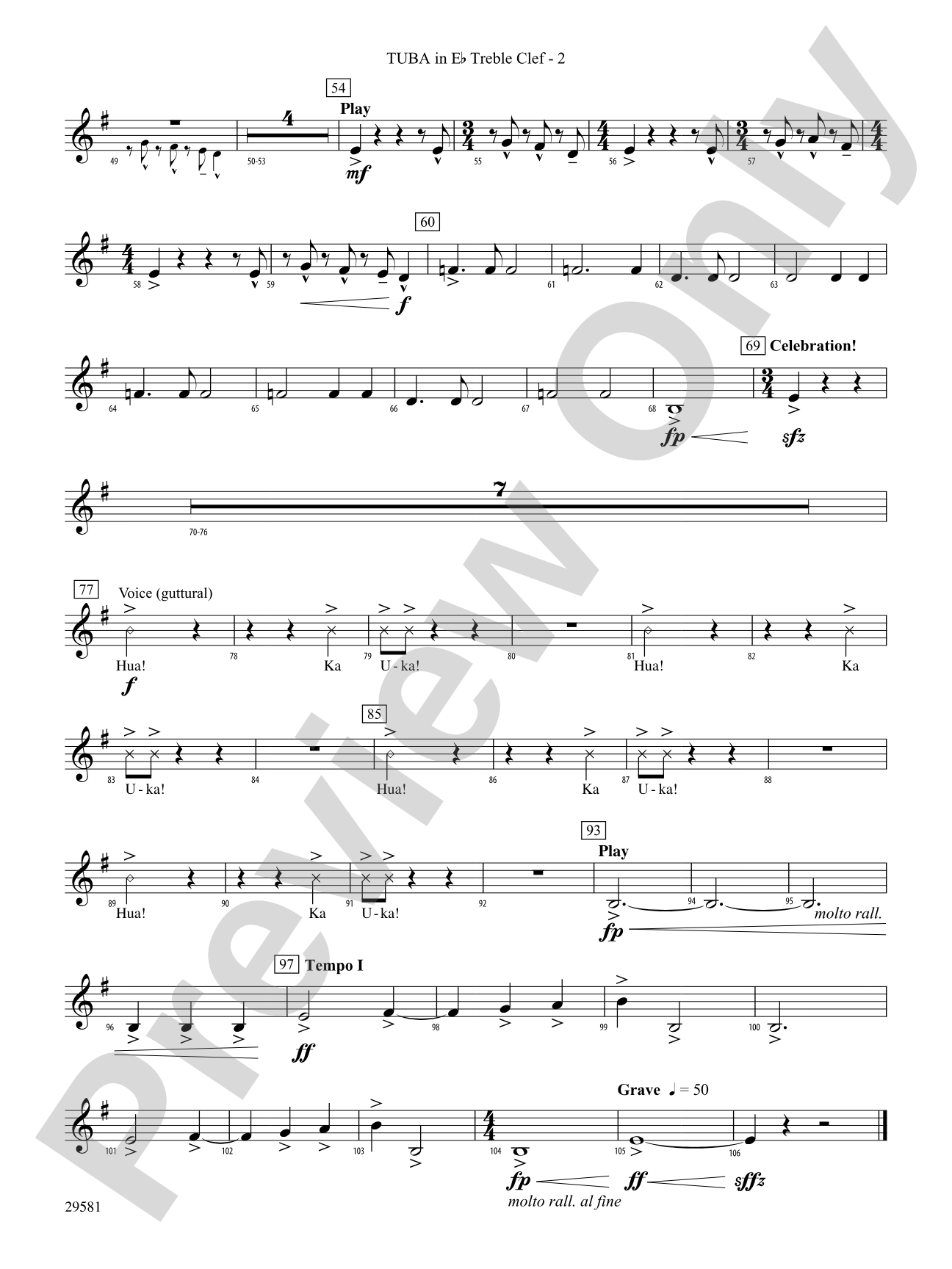 The Temple of Ka Uka: (wp) E-flat Tuba T.C.