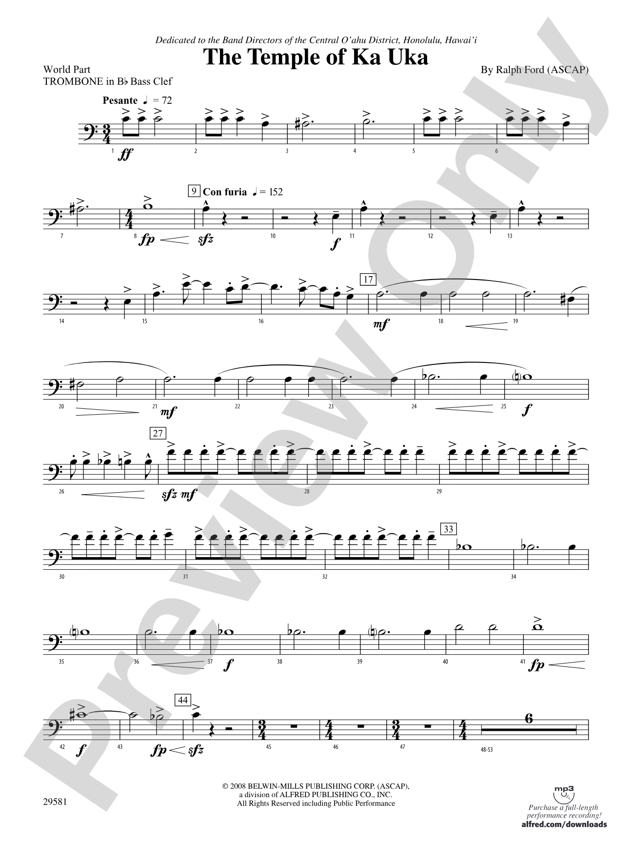 The Temple of Ka Uka: (wp) 1st B-flat Trombone B.C.