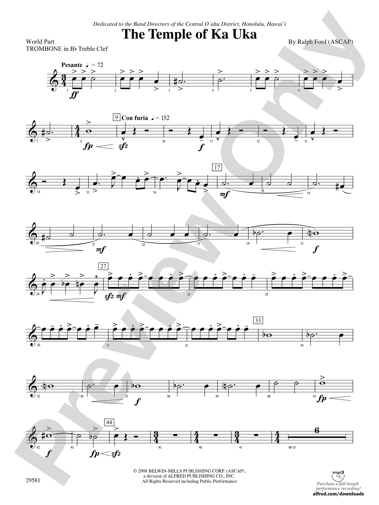 The Temple of Ka Uka: (wp) 1st B-flat Trombone T.C.