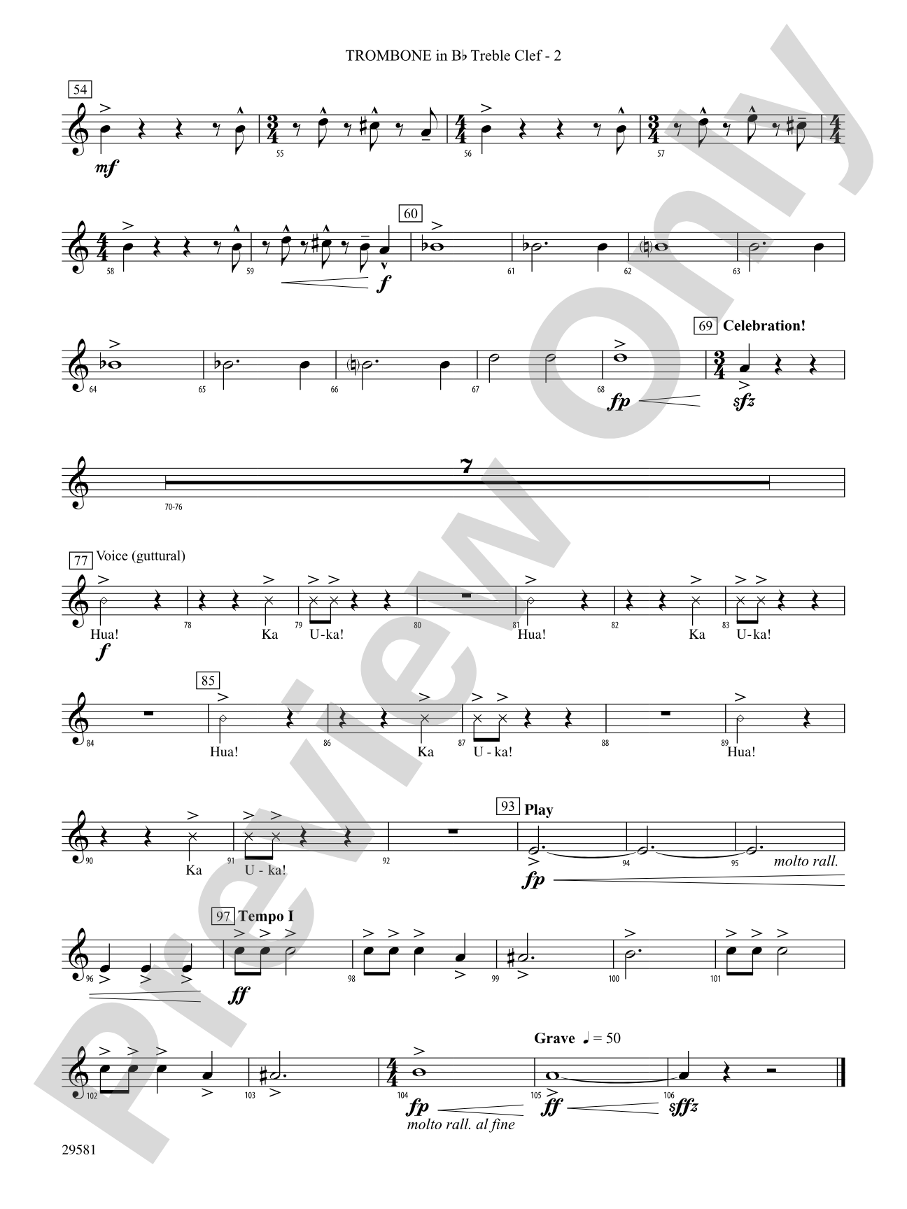 The Temple of Ka Uka: (wp) 1st B-flat Trombone T.C.