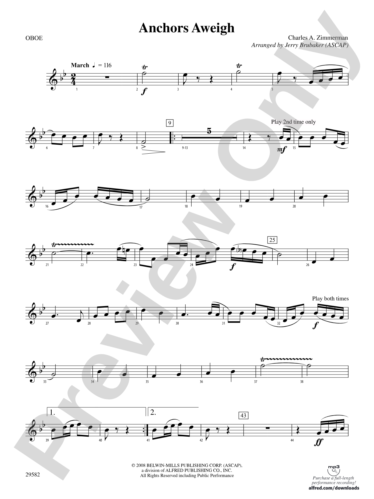 Anchors Aweigh: Oboe