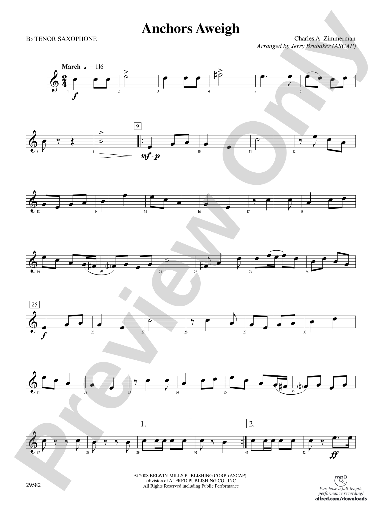 Anchors Aweigh: B-flat Tenor Saxophone