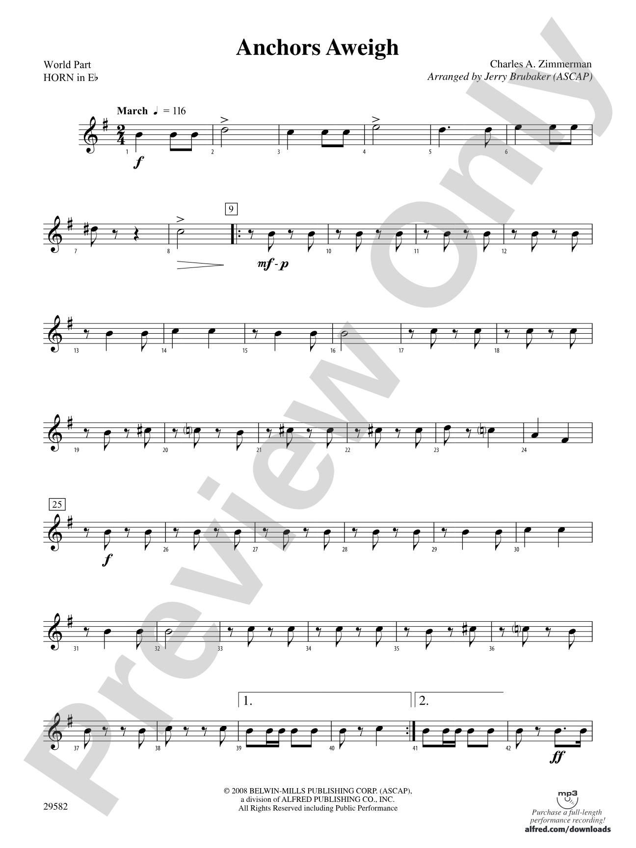 Anchors Aweigh: (wp) 1st Horn in E-flat