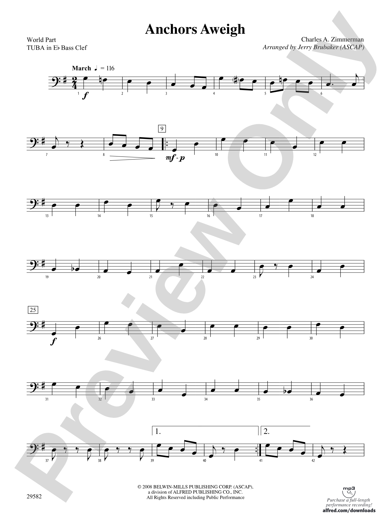 Anchors Aweigh: (wp) E-flat Tuba B.C.
