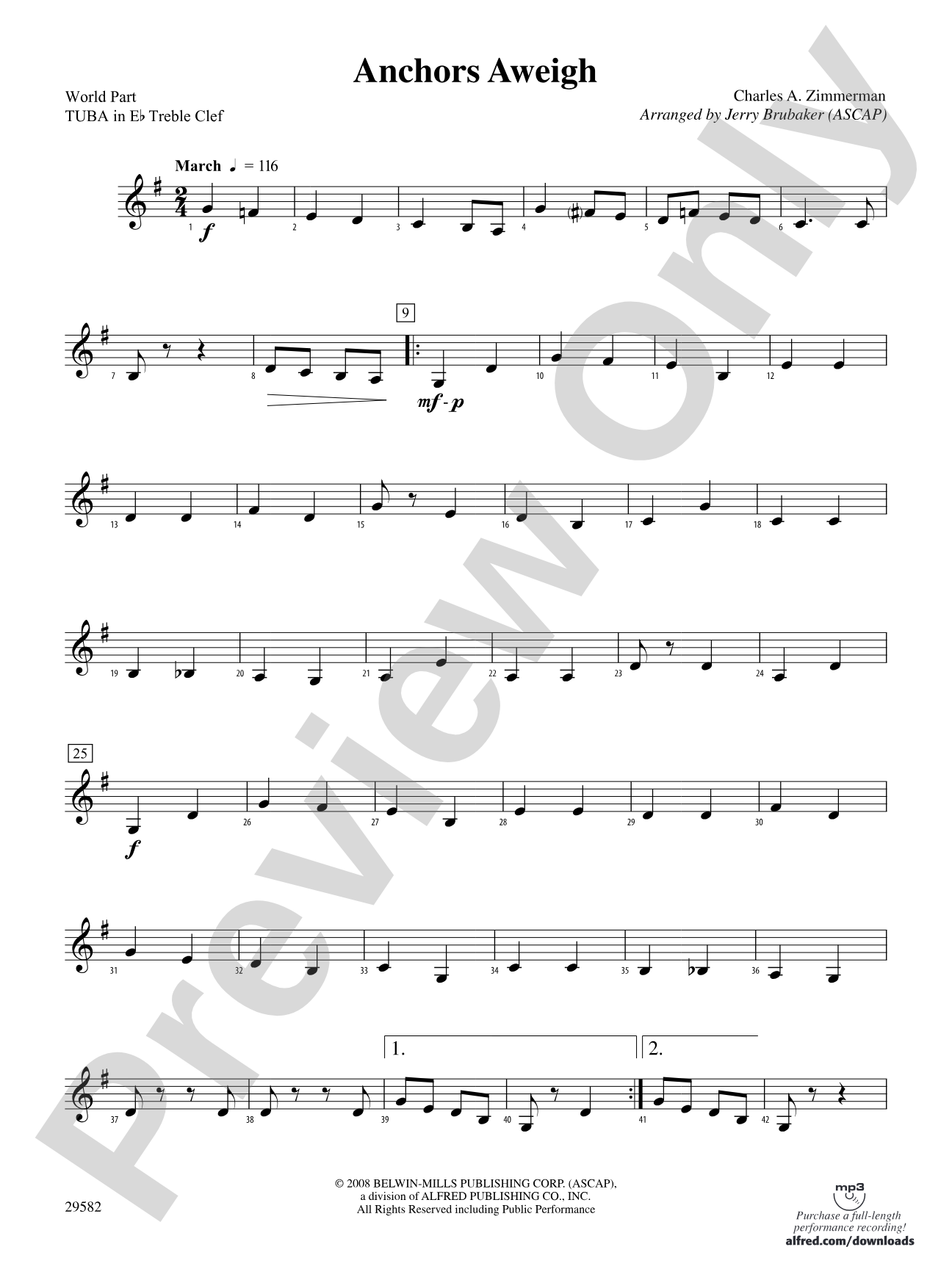 Anchors Aweigh: (wp) E-flat Tuba T.C.