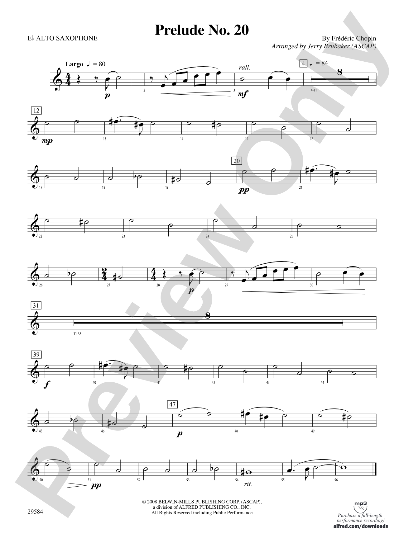 Prelude No. 20: E-flat Alto Saxophone