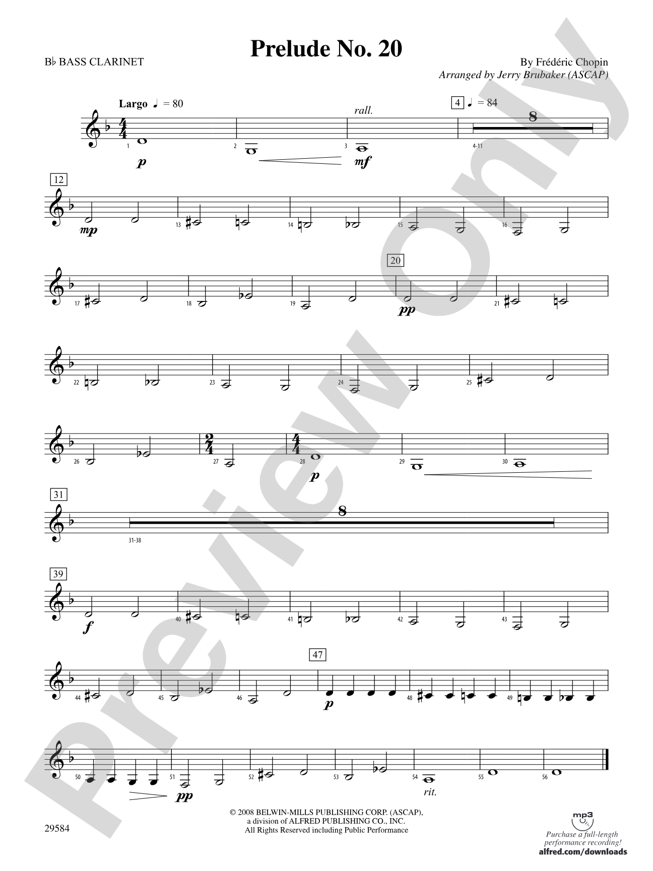 Prelude No. 20: B-flat Bass Clarinet