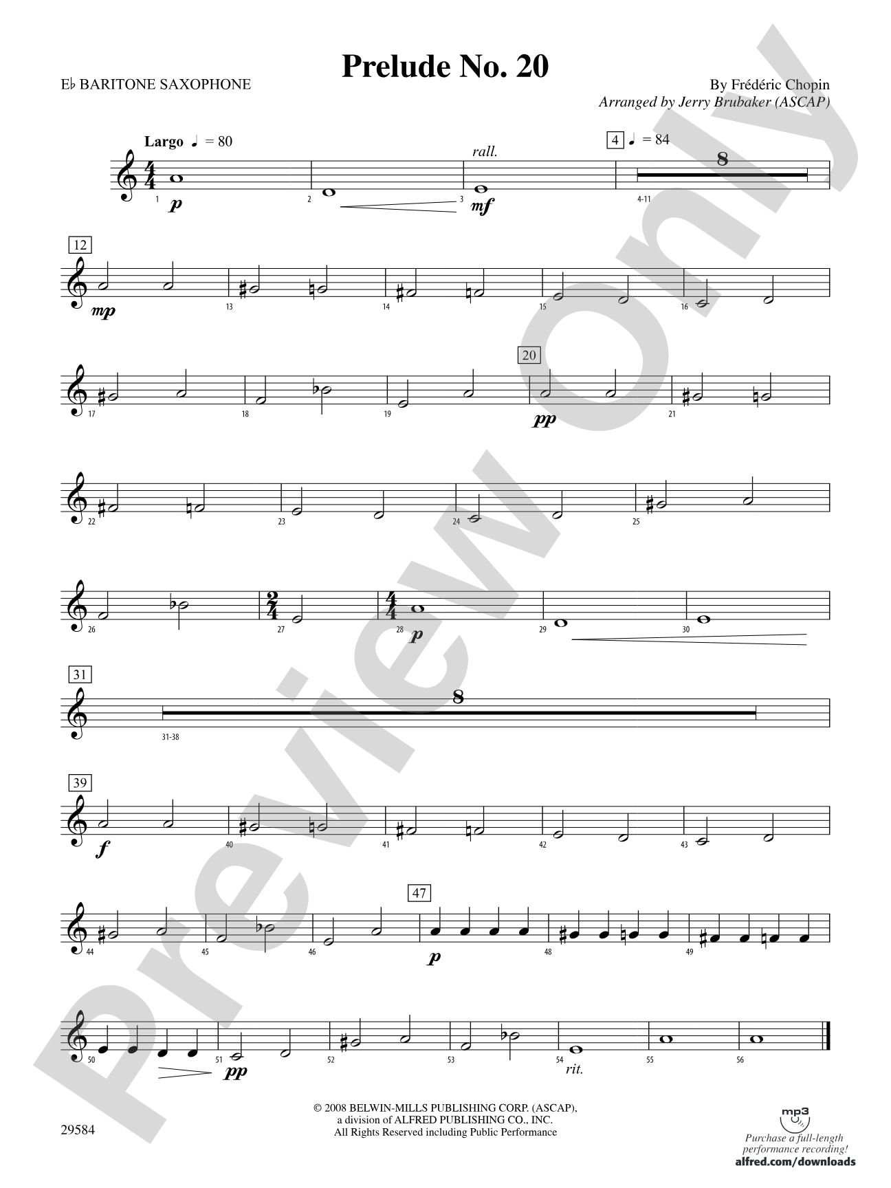 Prelude No. 20: E-flat Baritone Saxophone