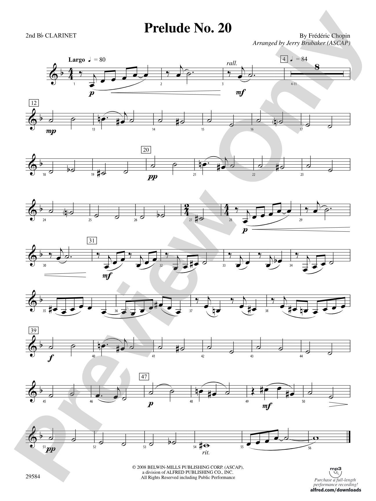 Prelude No. 20: 2nd B-flat Clarinet