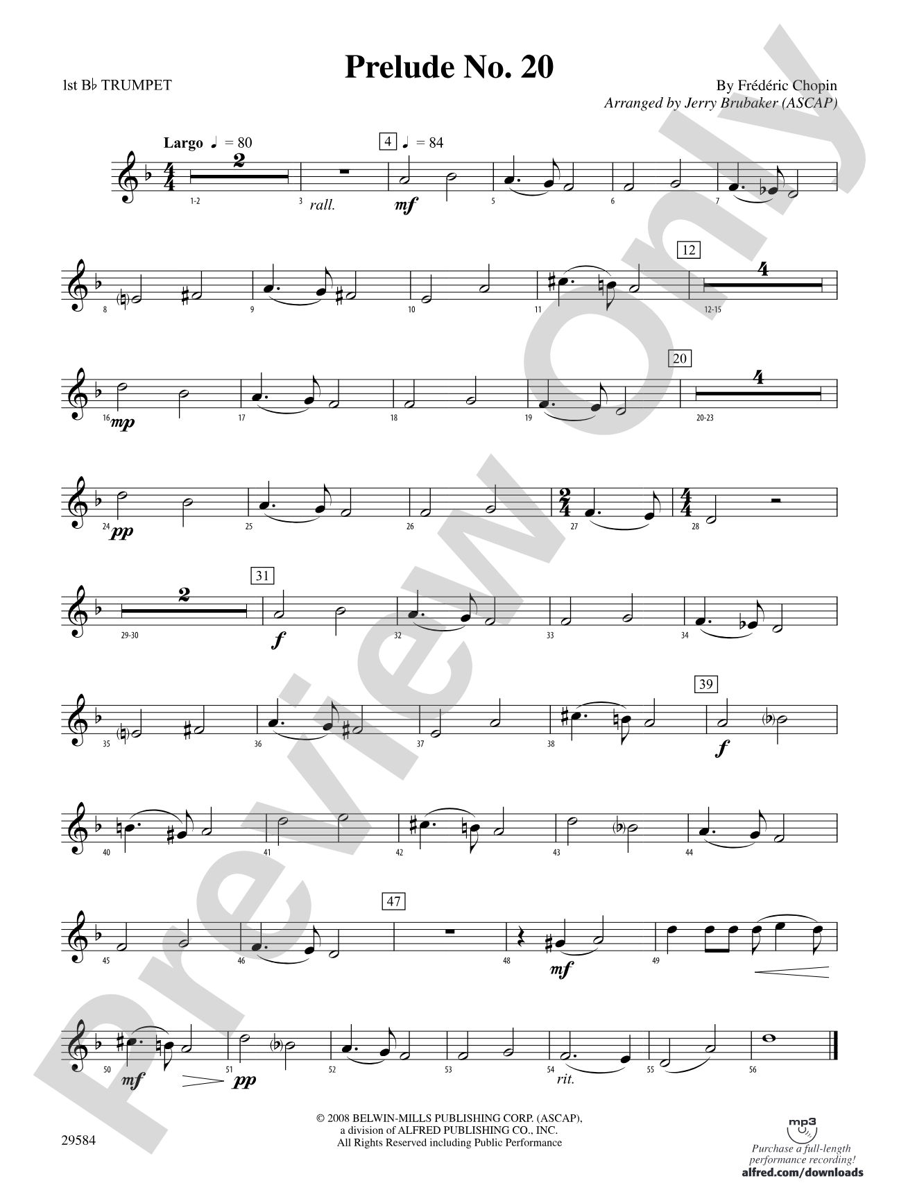 Prelude No. 20: 1st B-flat Trumpet