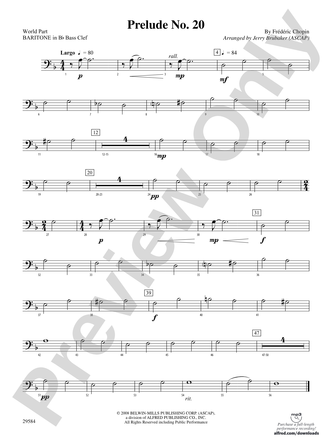Prelude No. 20: (wp) B-flat Baritone B.C.